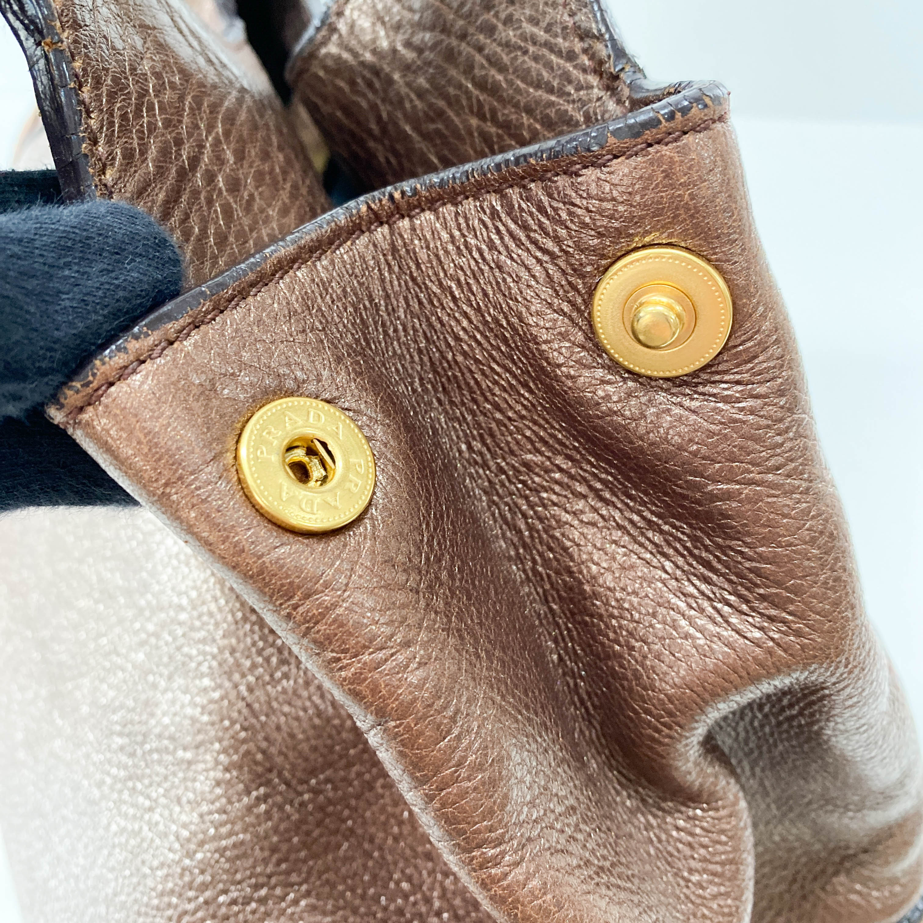 Metallic Bronze Hobo Shoulder Bag