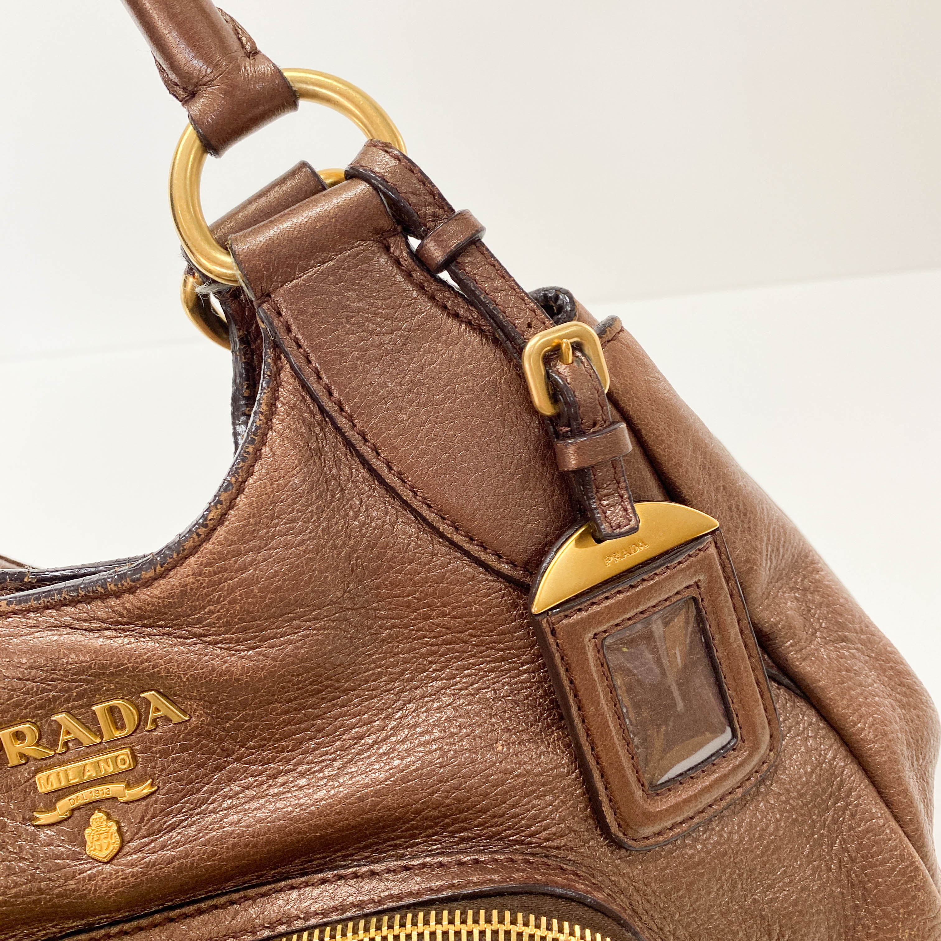 Metallic Bronze Hobo Shoulder Bag