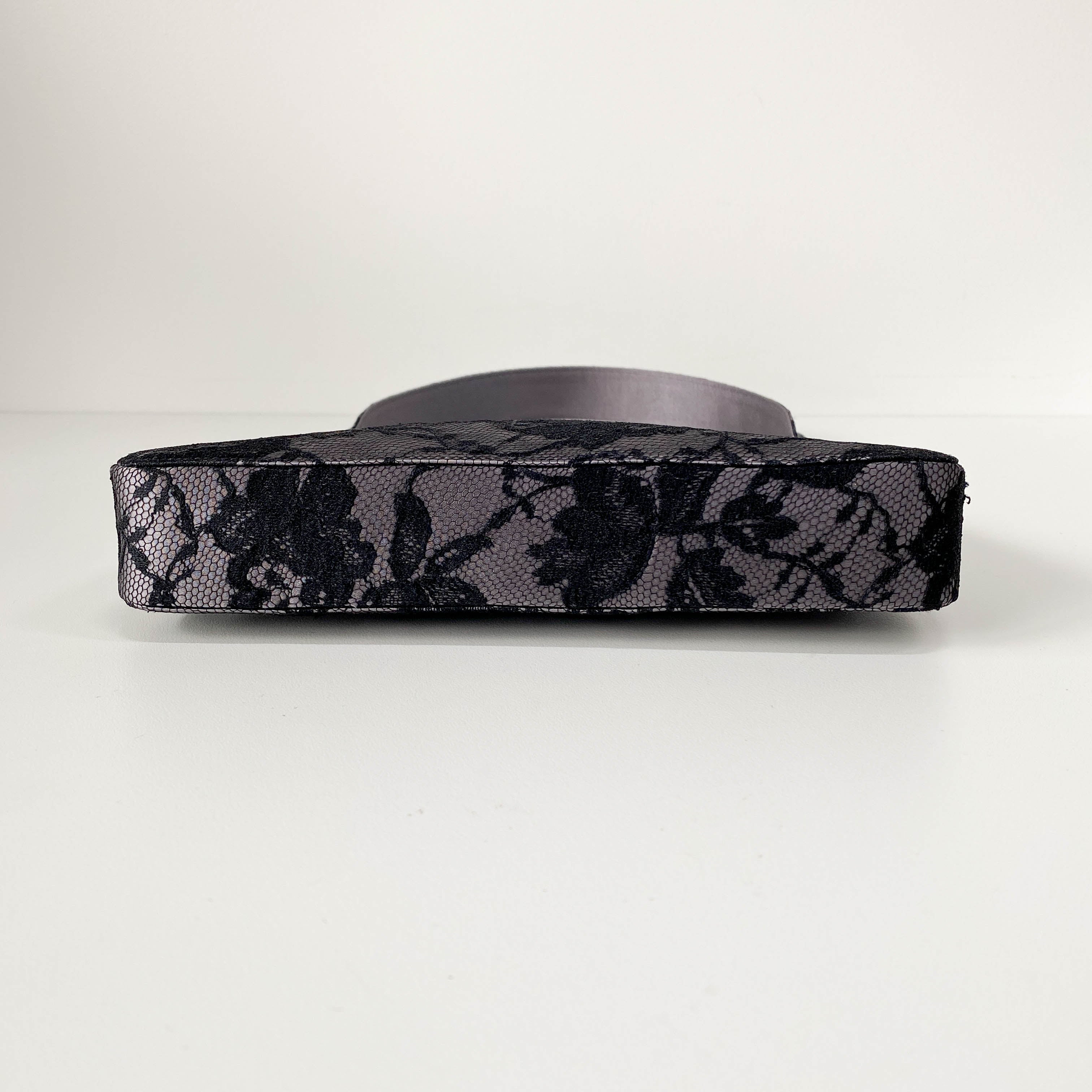 Black Lace Leather Shoulder Bag