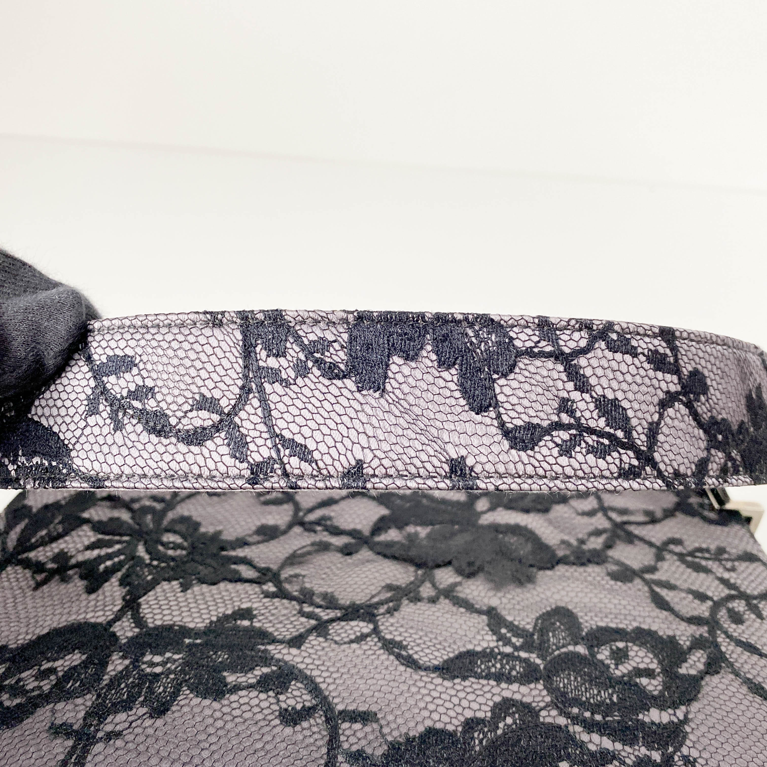 Black Lace Leather Shoulder Bag