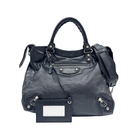 Giant 12 Velo Black Leather Two Way Bag