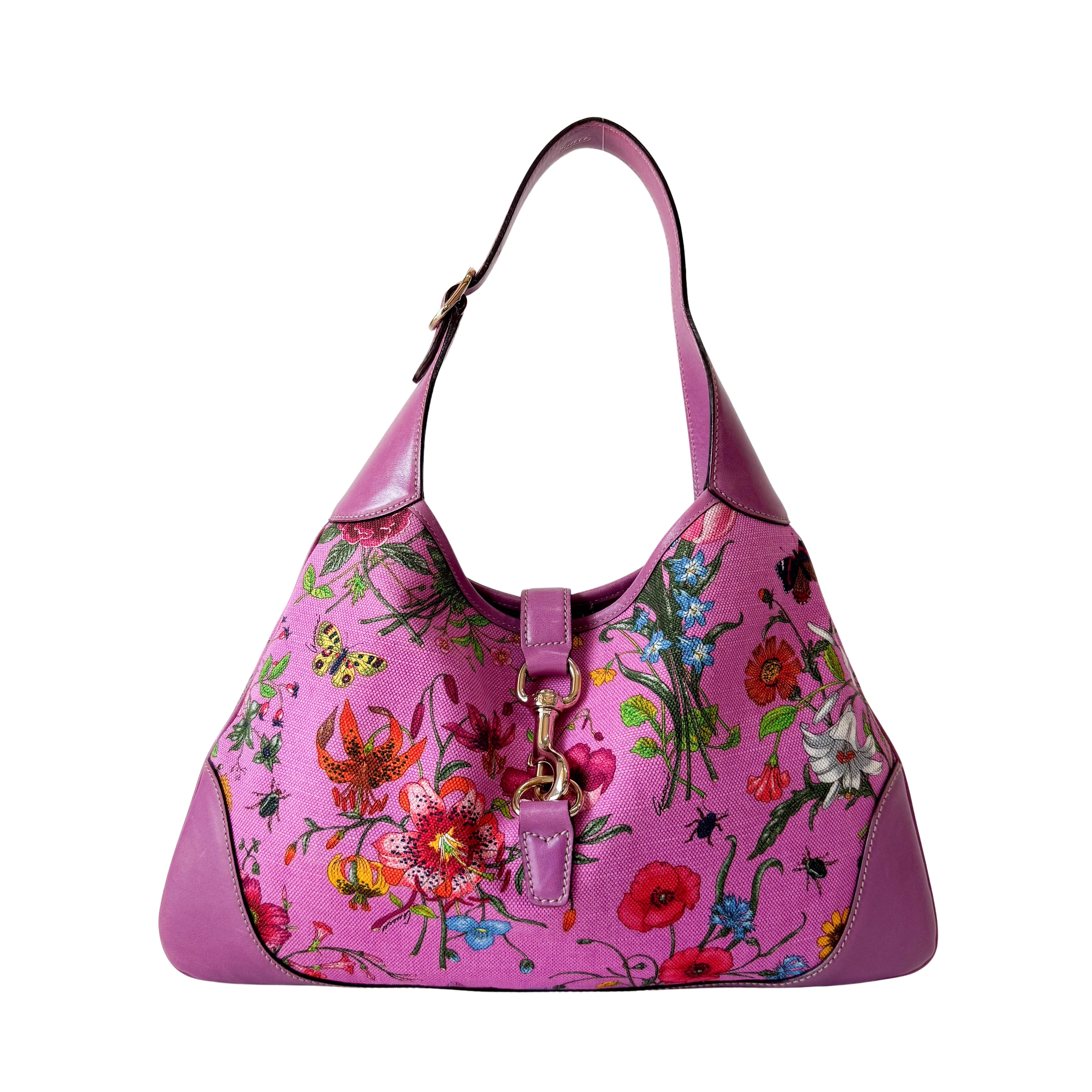 Fucsia Floral Jackie Shoulder Bag