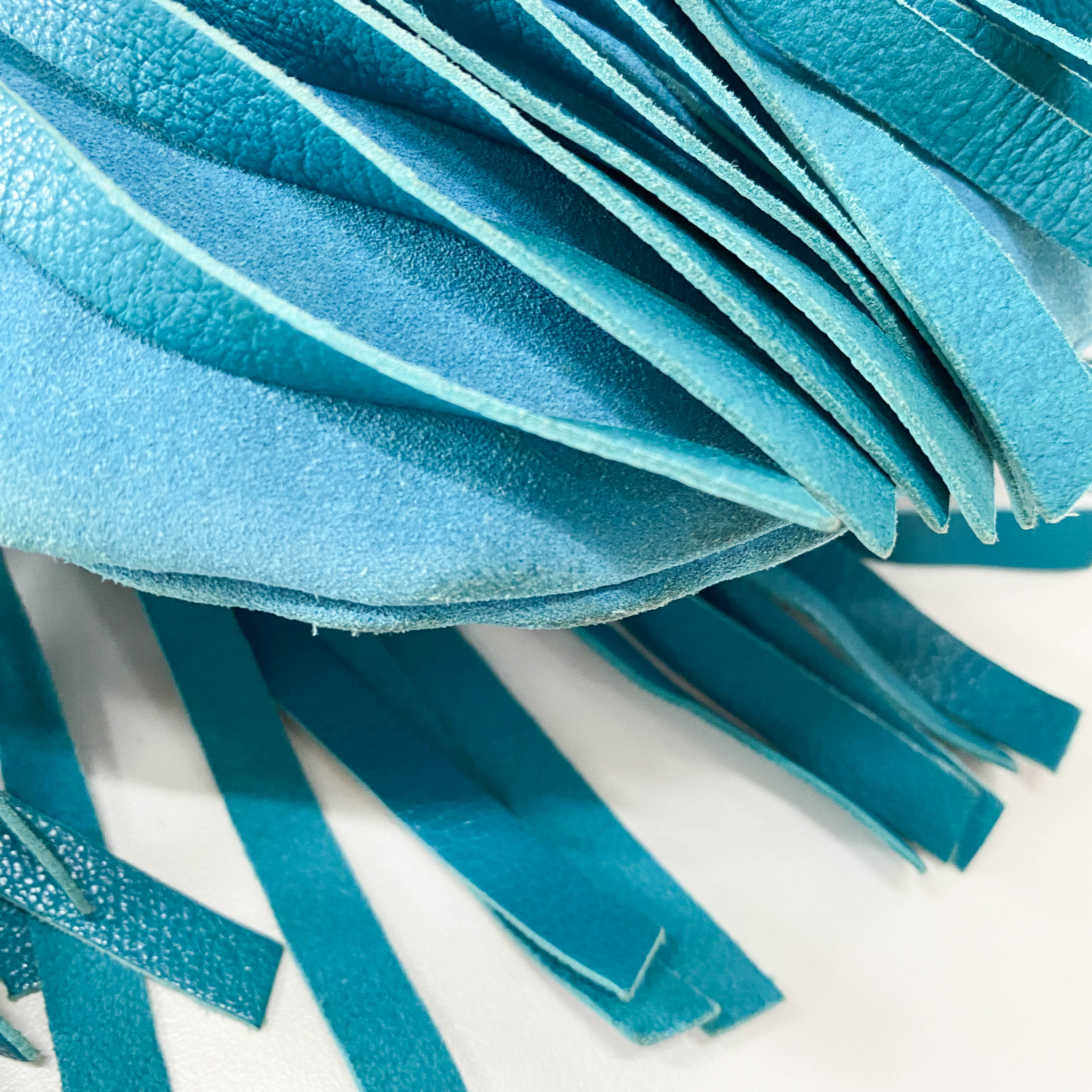 Rive Gauche Blue Fringe Leather Shoulder Bag