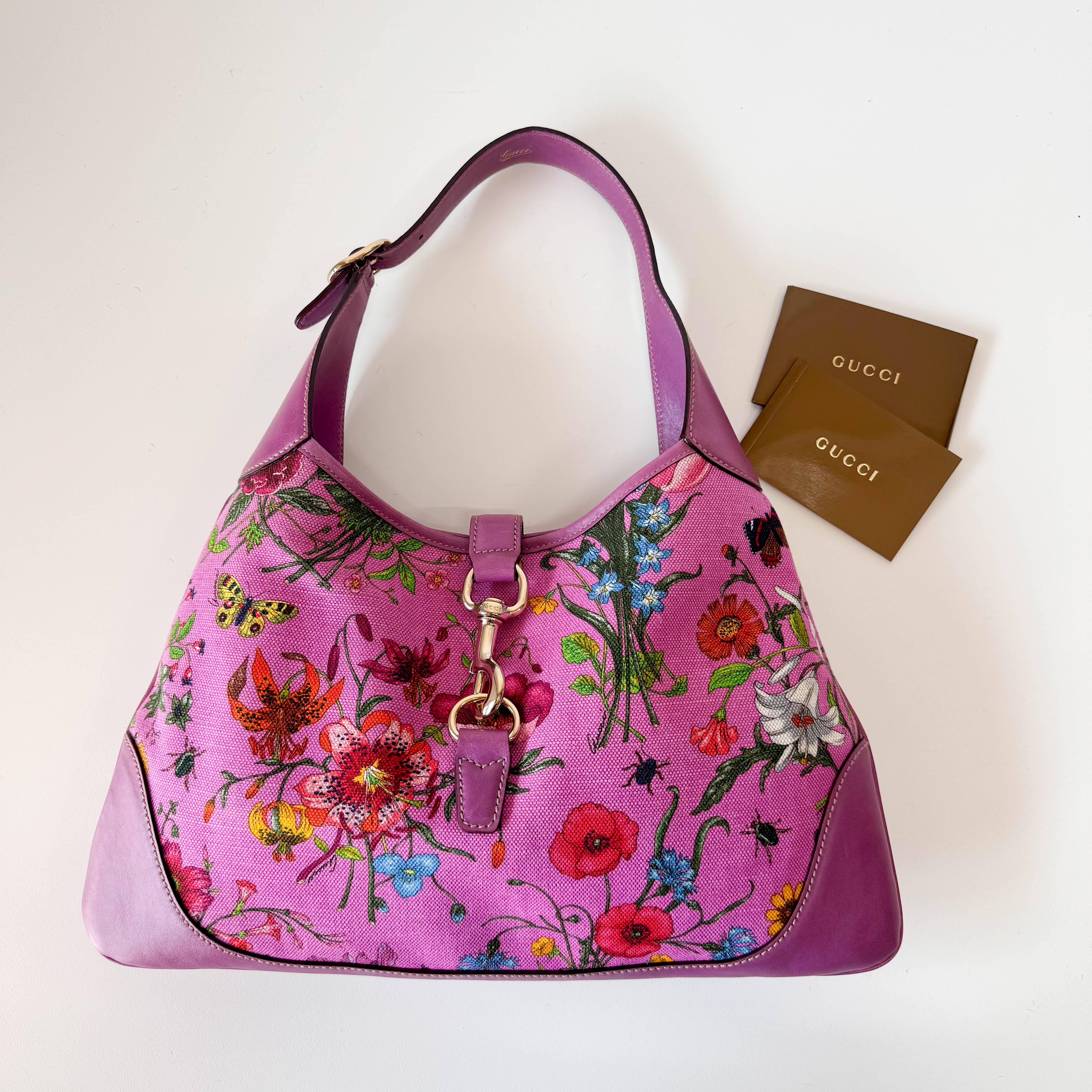Fucsia Floral Jackie Shoulder Bag