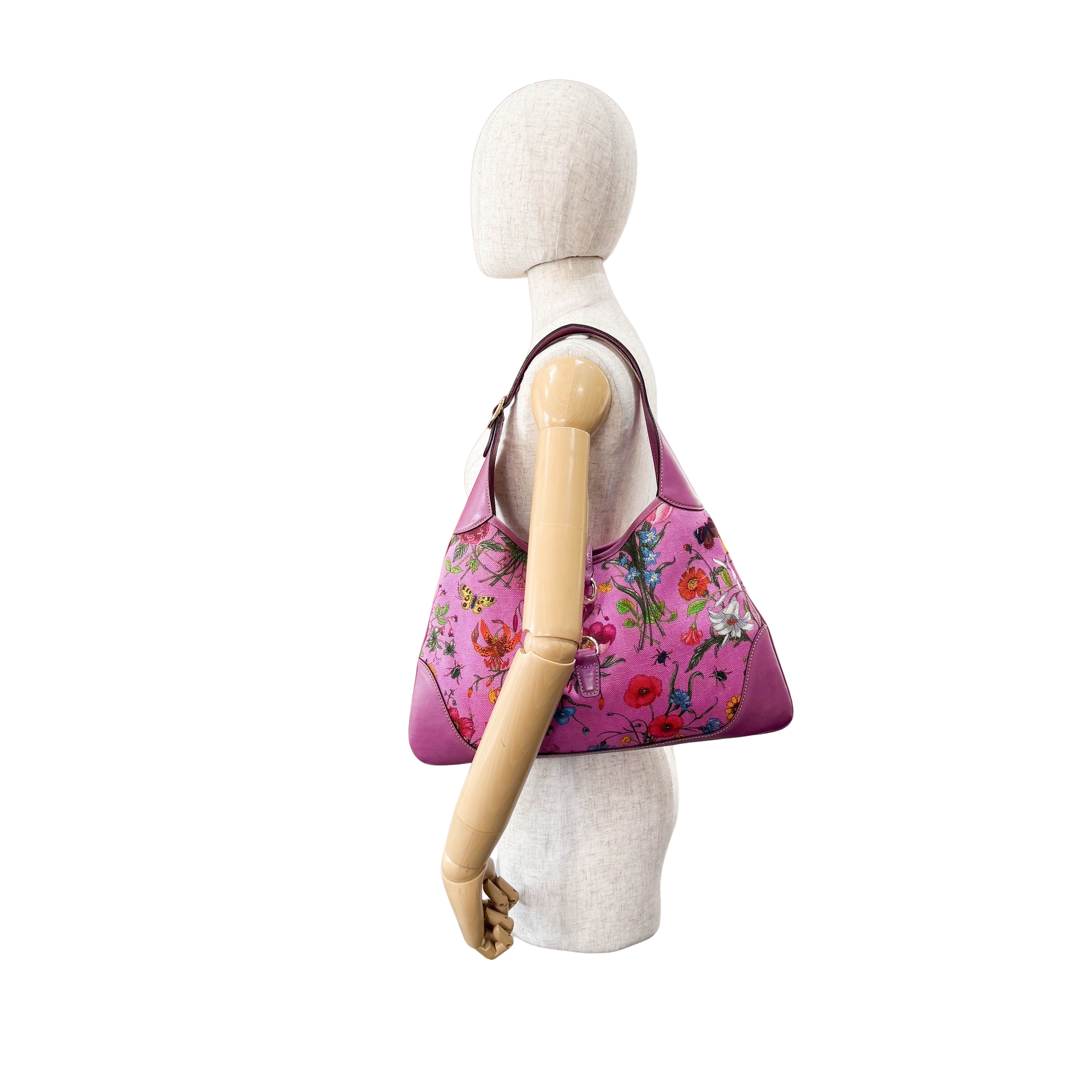 Fucsia Floral Jackie Shoulder Bag