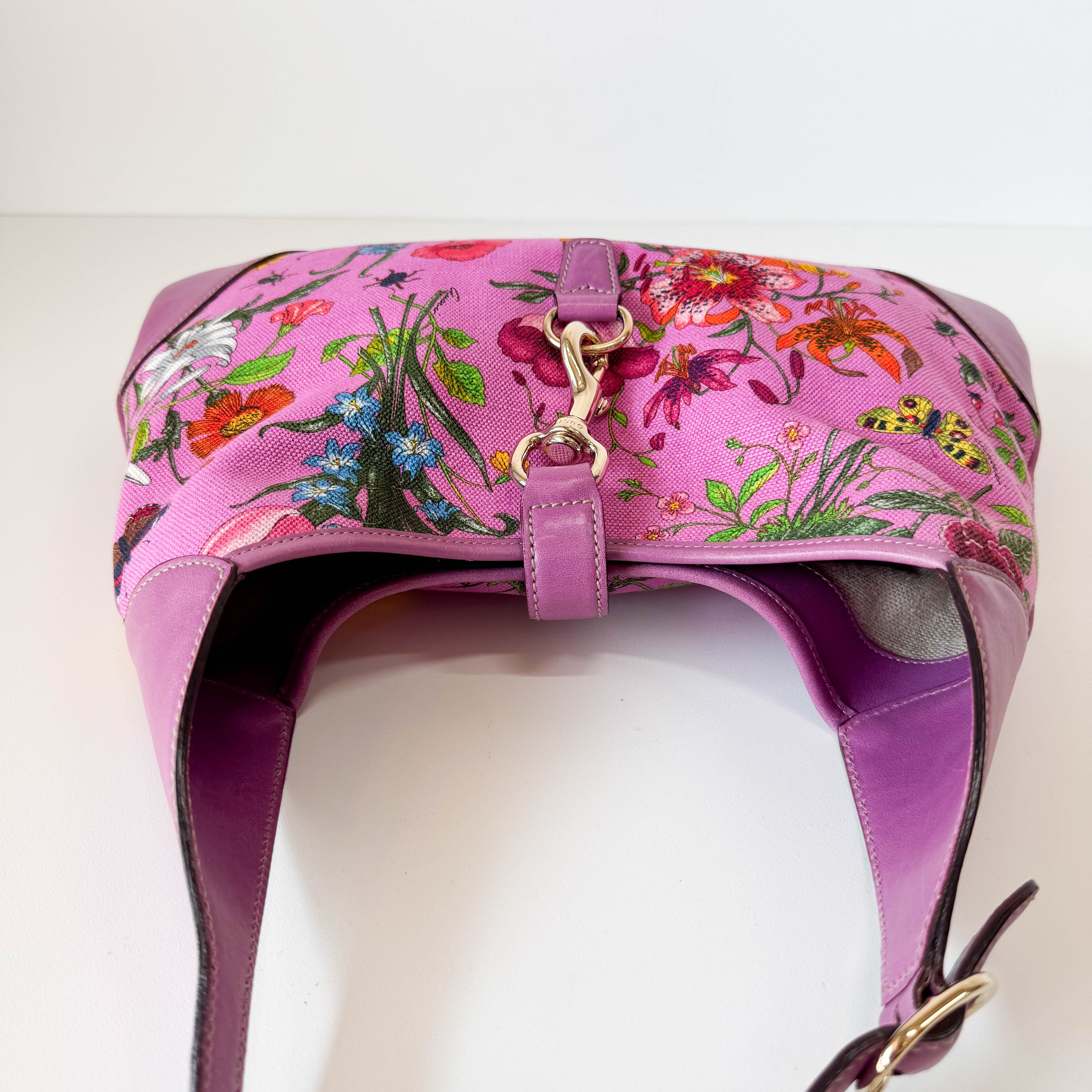 Fucsia Floral Jackie Shoulder Bag