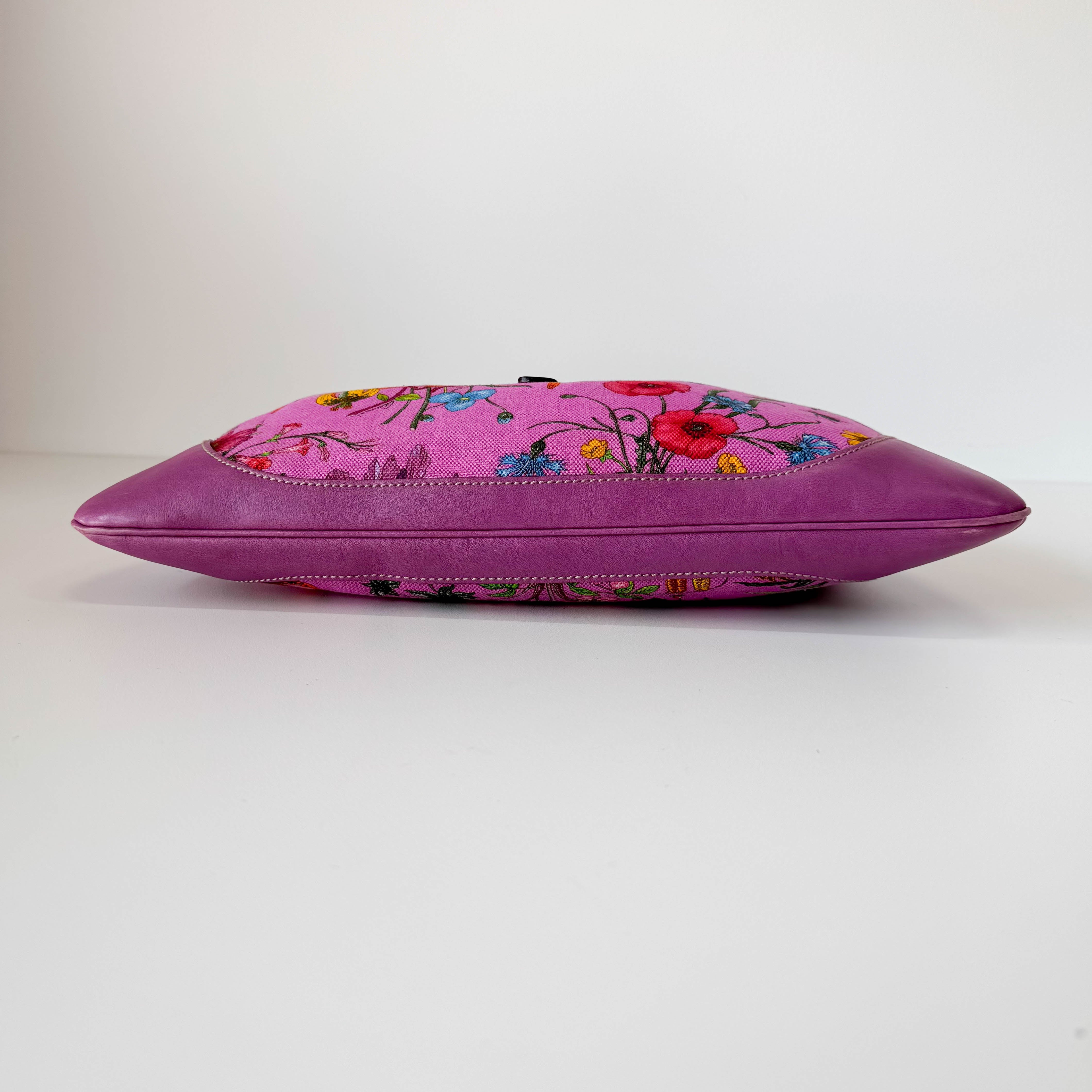 Fucsia Floral Jackie Shoulder Bag