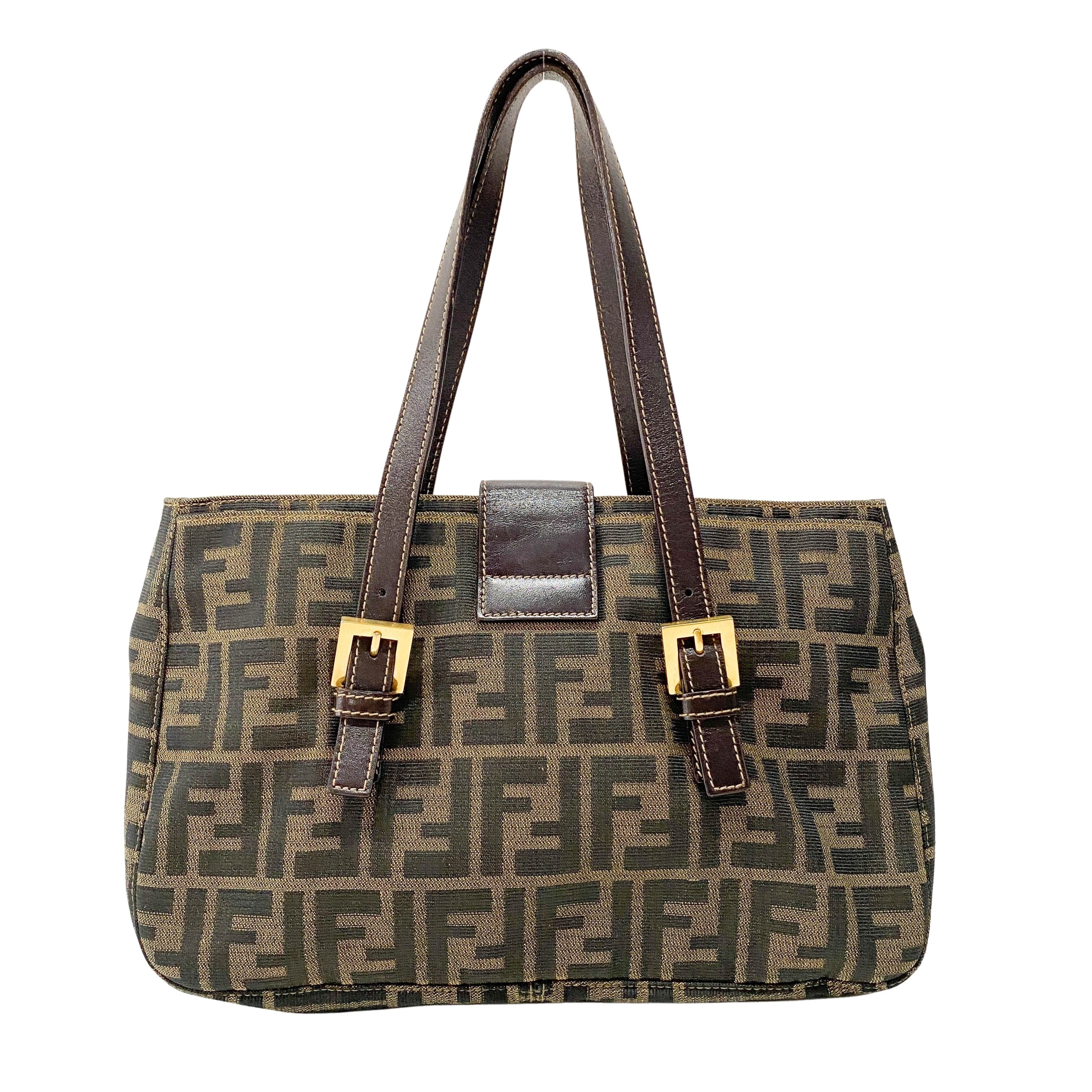 Zucca Brown Canvas Shoulder Bag