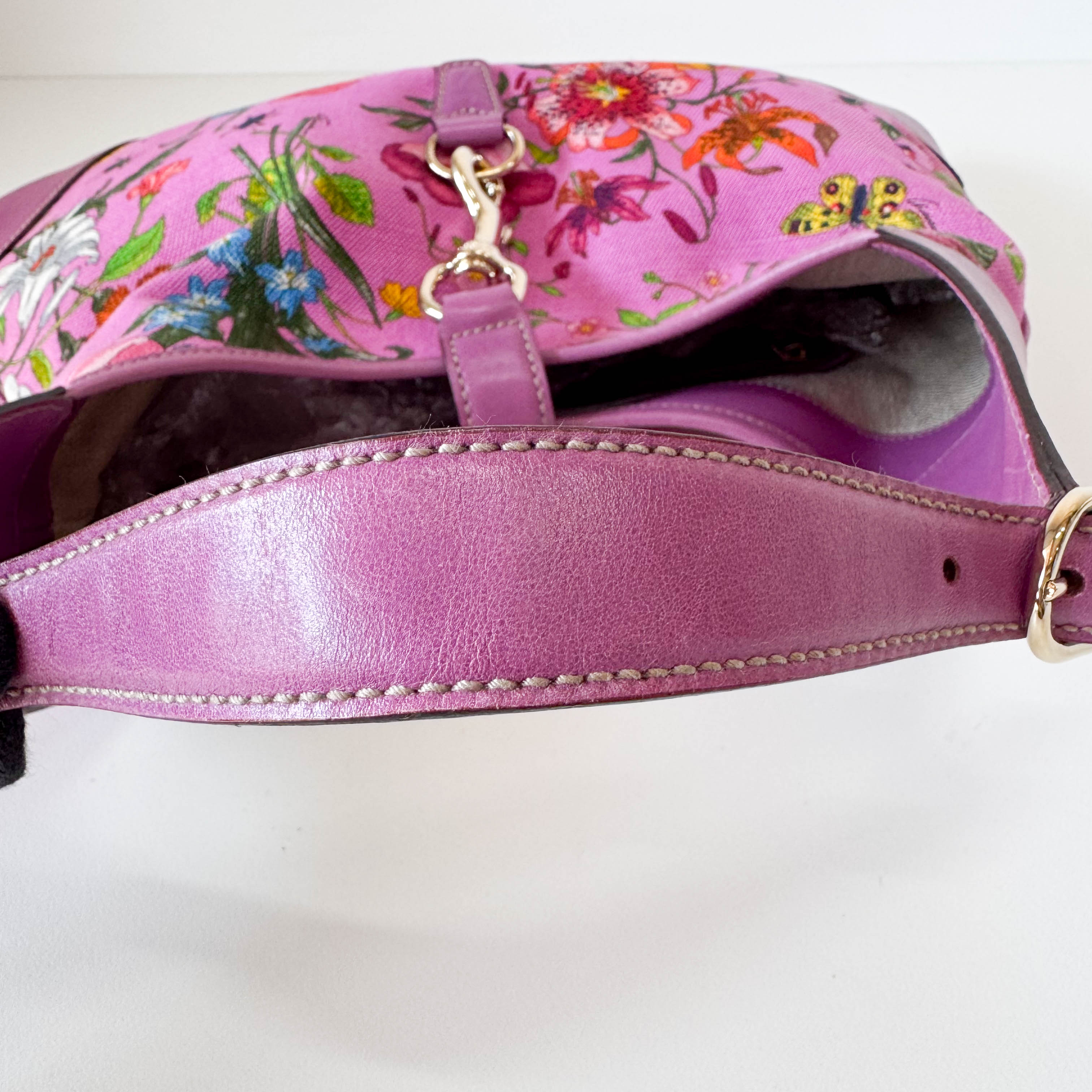 Fucsia Floral Jackie Shoulder Bag
