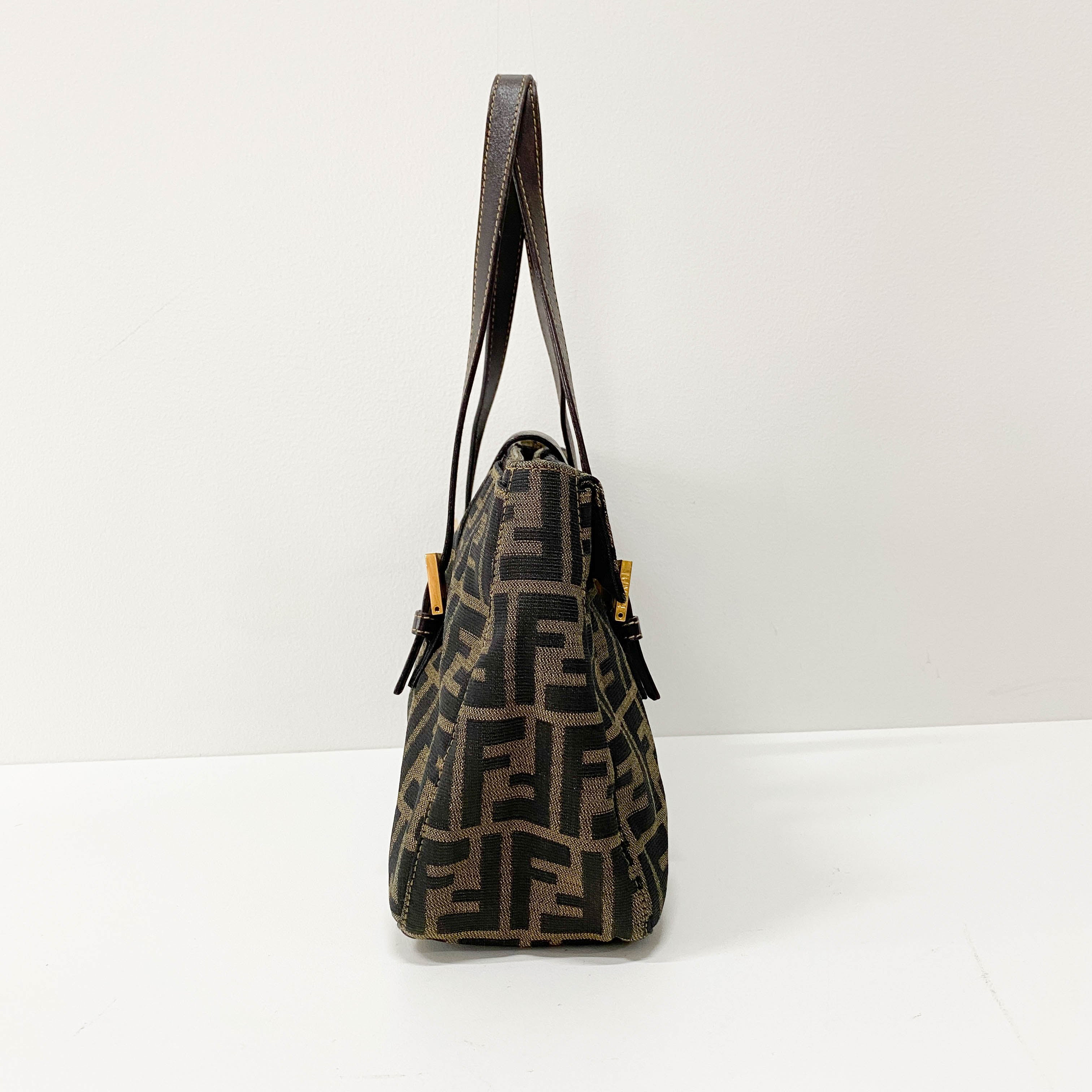 Zucca Brown Canvas Shoulder Bag
