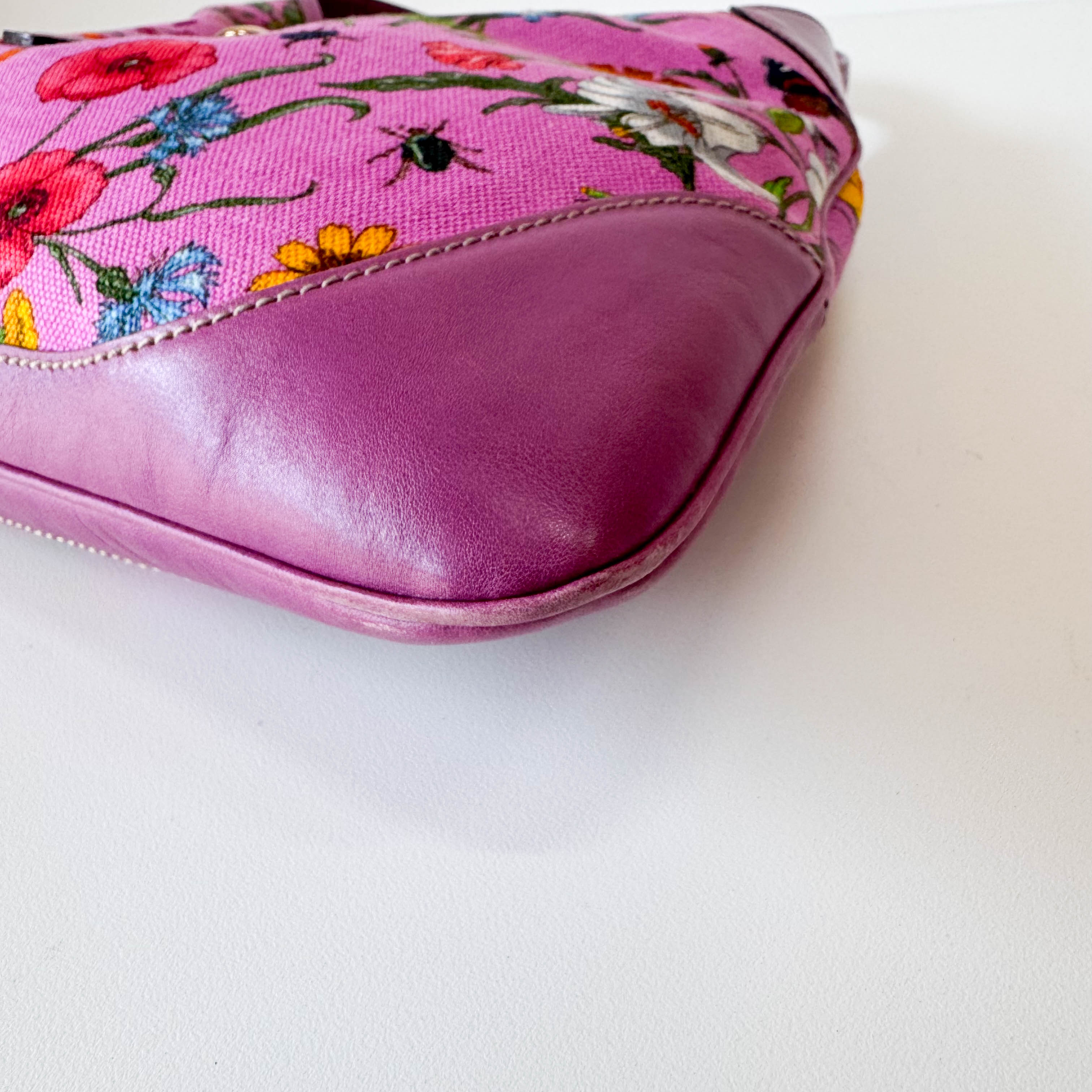 Fucsia Floral Jackie Shoulder Bag