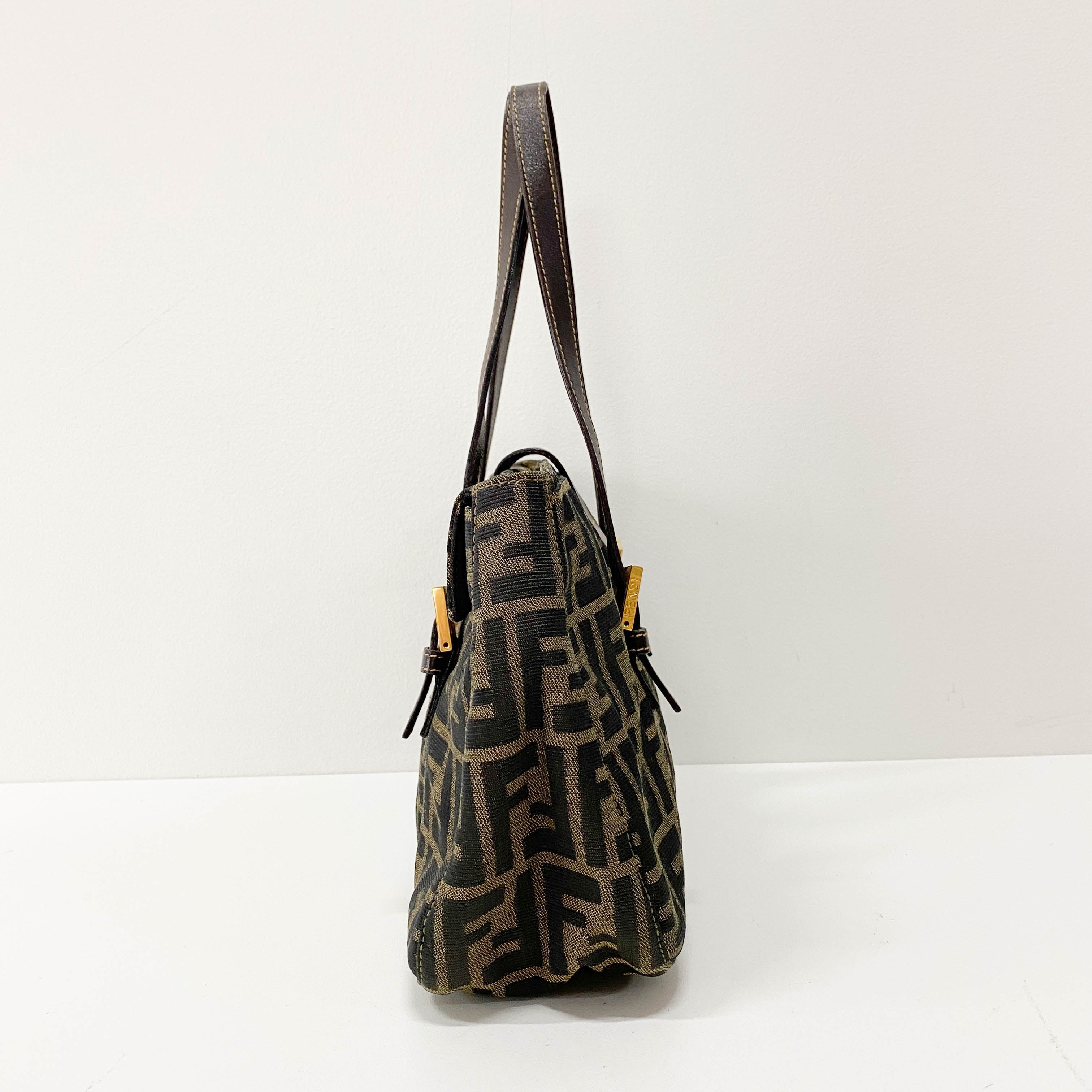 Zucca Brown Canvas Shoulder Bag