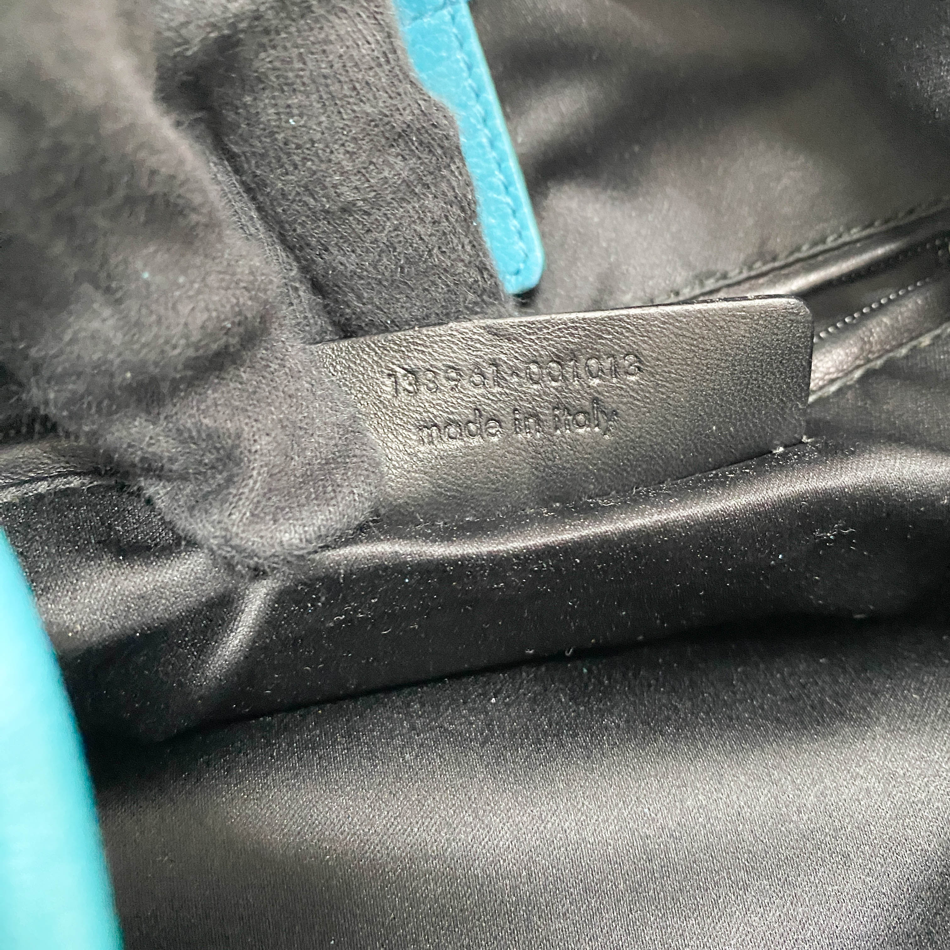 Rive Gauche Blue Fringe Leather Shoulder Bag