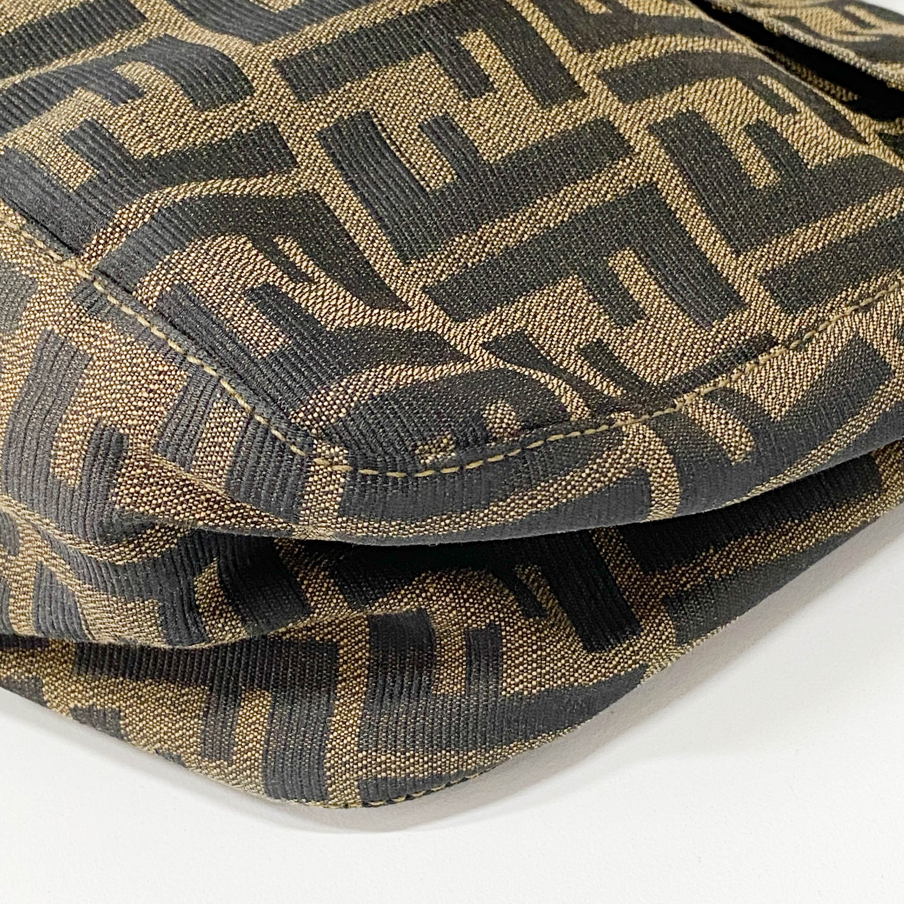 Zucca Brown Canvas Shoulder Bag