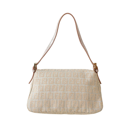 Zuccino Silver and Pink Mini Mamma Baguette Shoulder Bag Gold Hardware