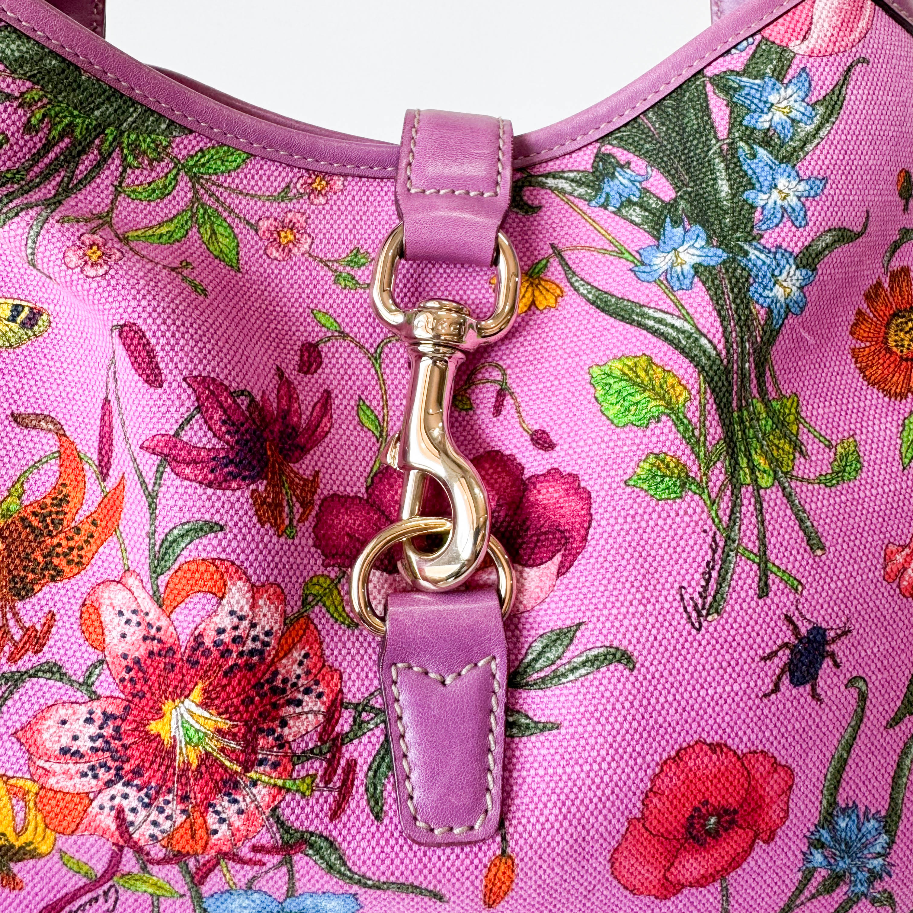 Fucsia Floral Jackie Shoulder Bag