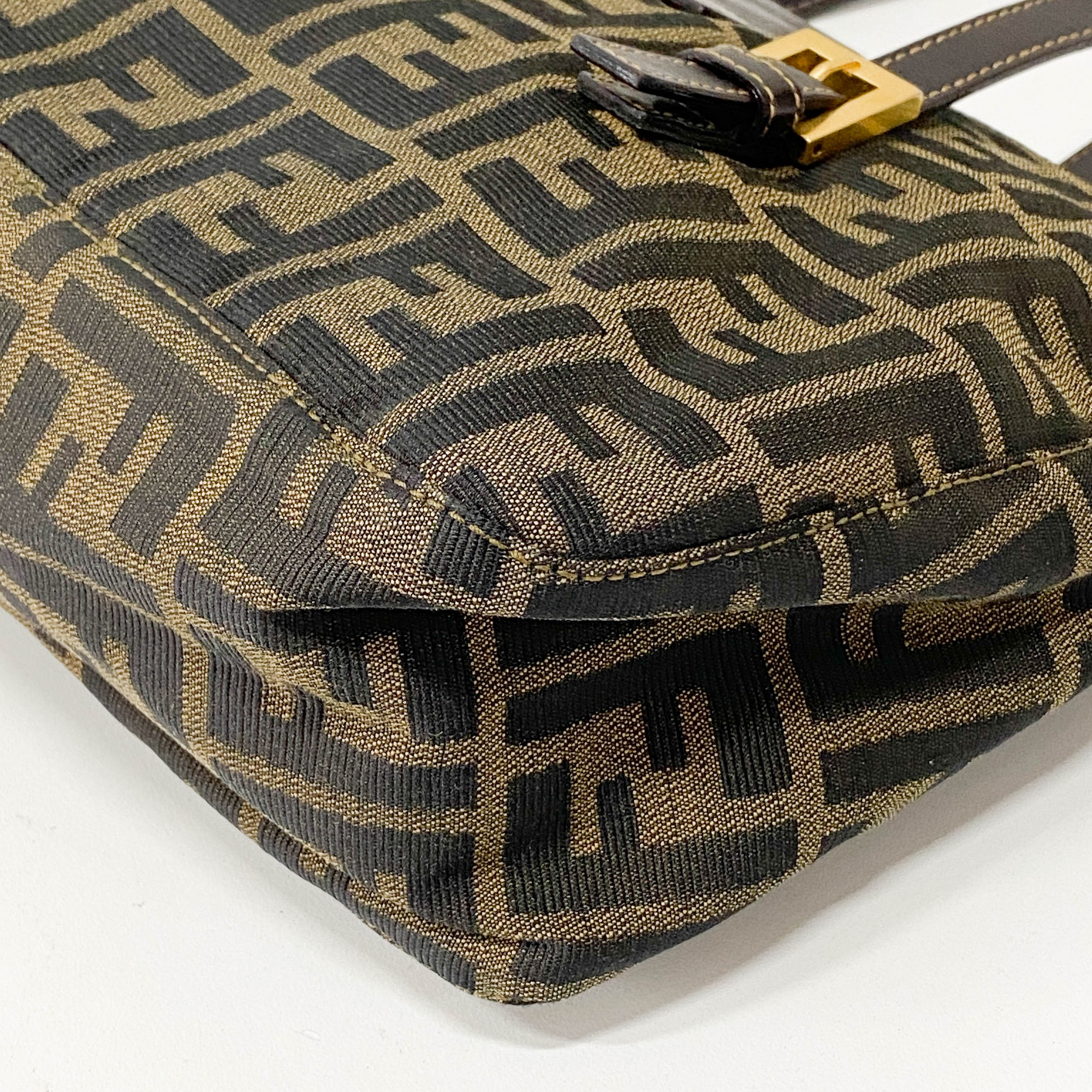 Zucca Brown Canvas Shoulder Bag