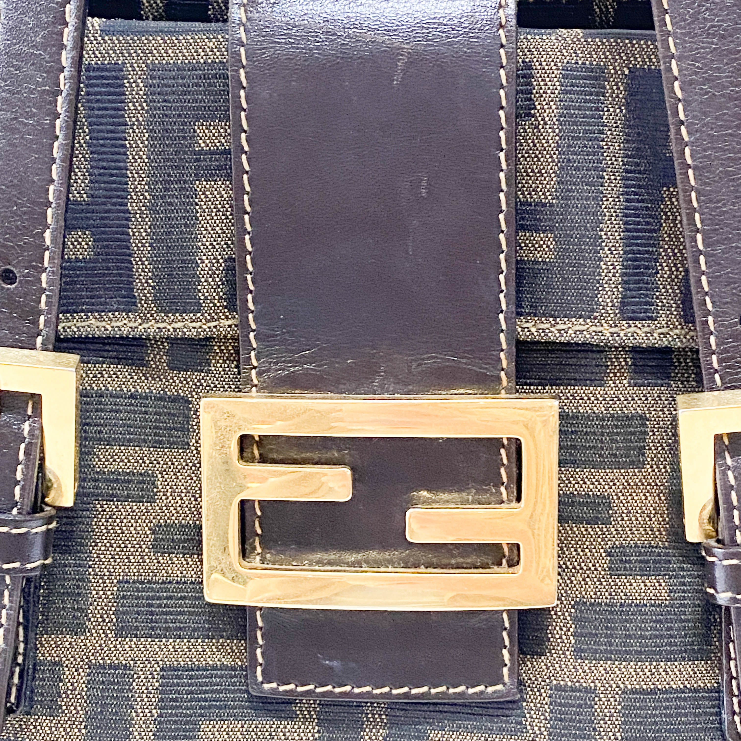 Zucca Brown Canvas Shoulder Bag