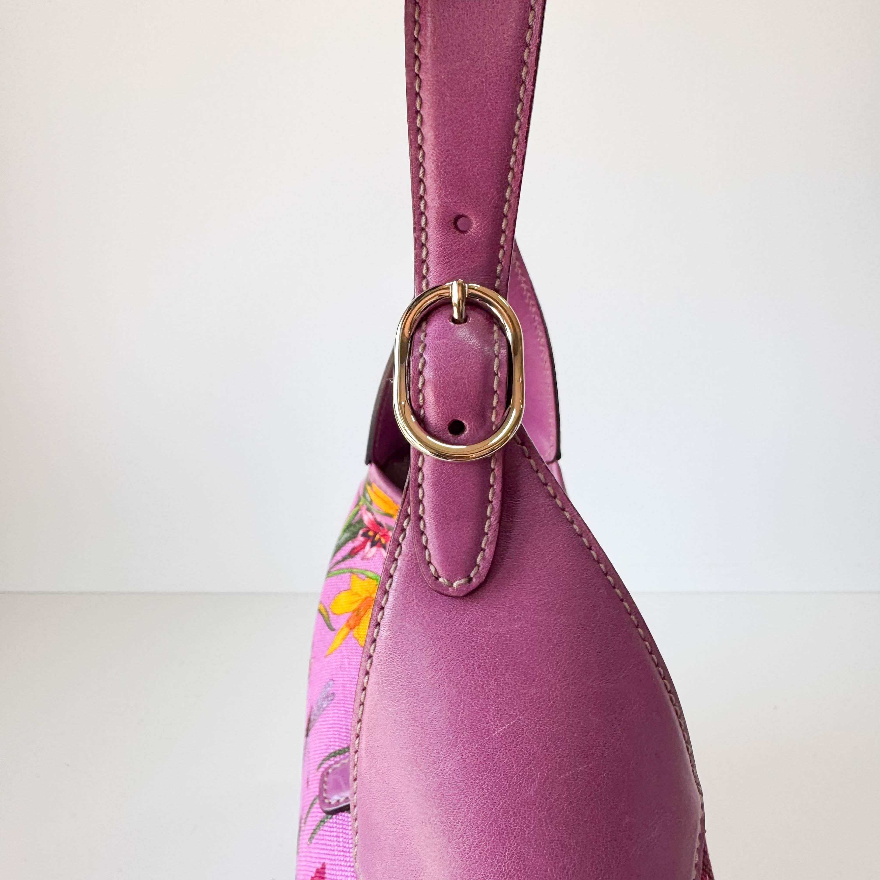 Fucsia Floral Jackie Shoulder Bag