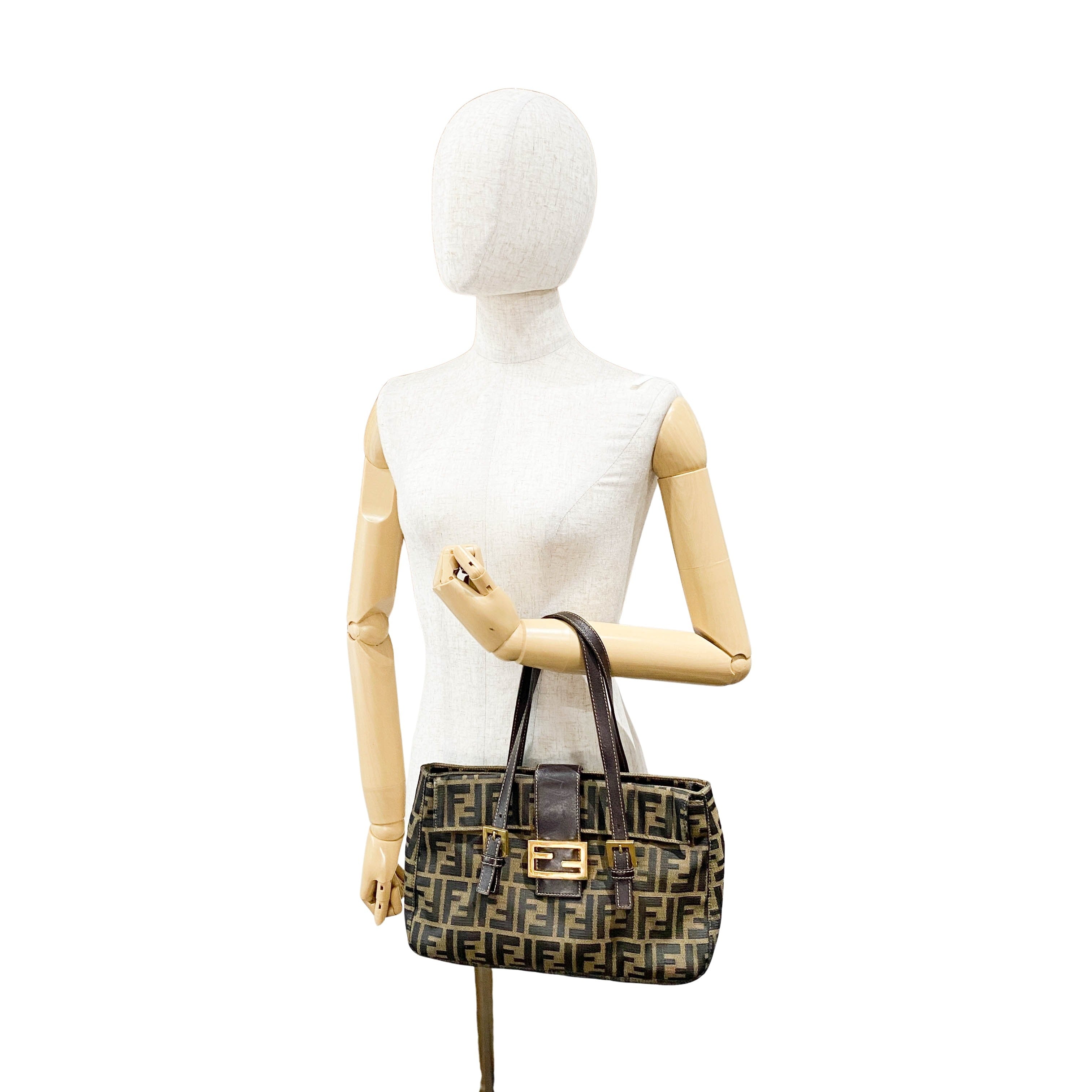 Zucca Brown Canvas Shoulder Bag