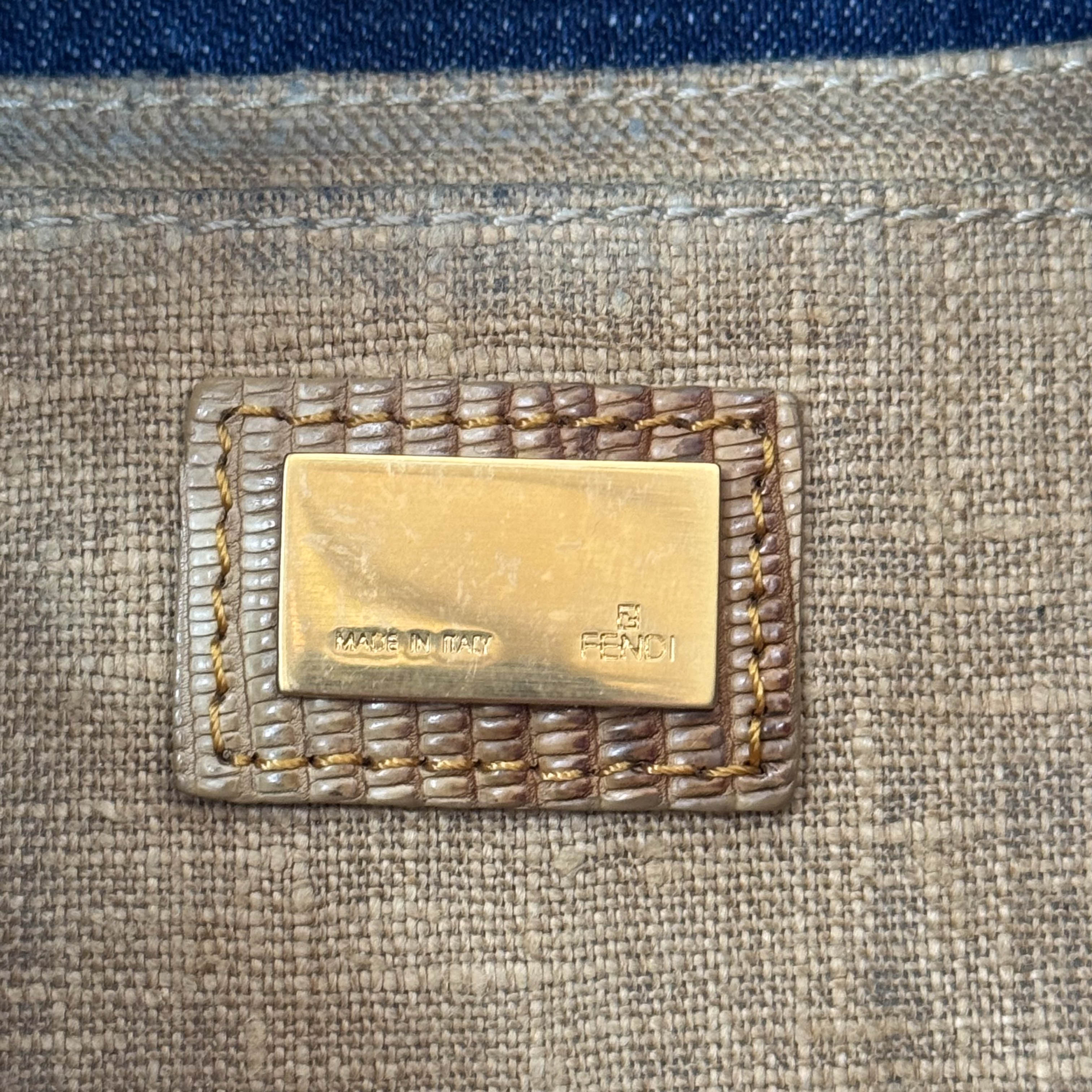 Baguette Blue Denim Shoulder Bag