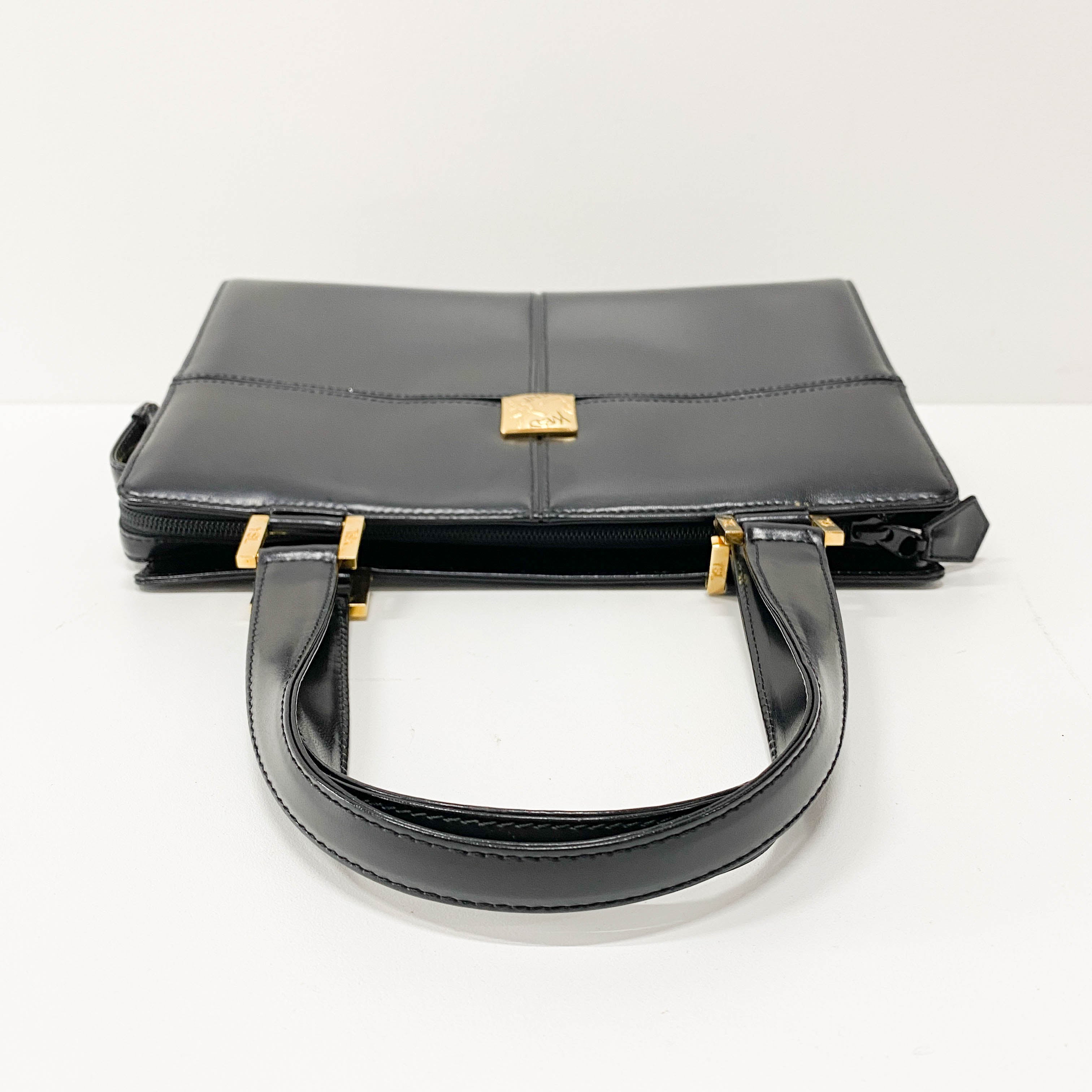 Black Leather Two Way Bag