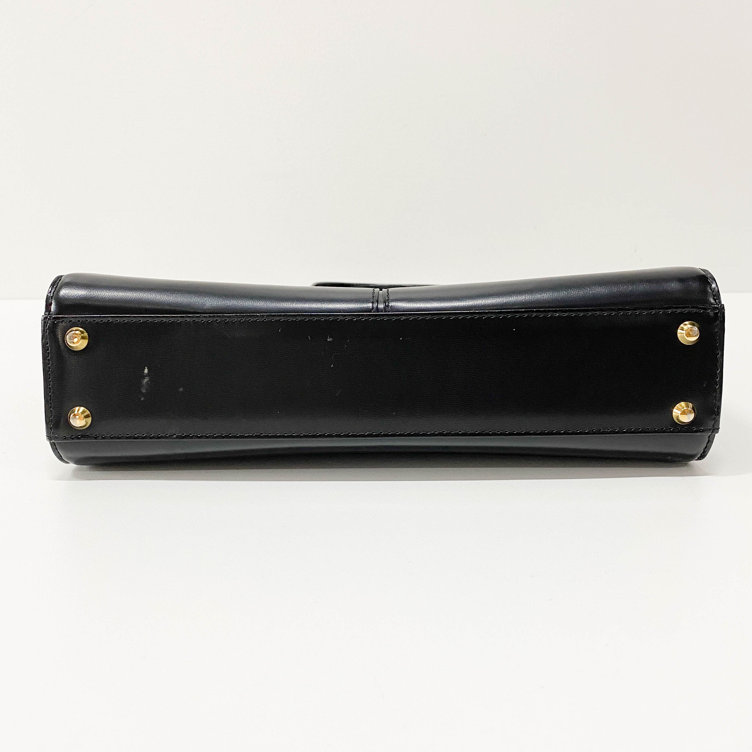 Black Leather Two Way Bag