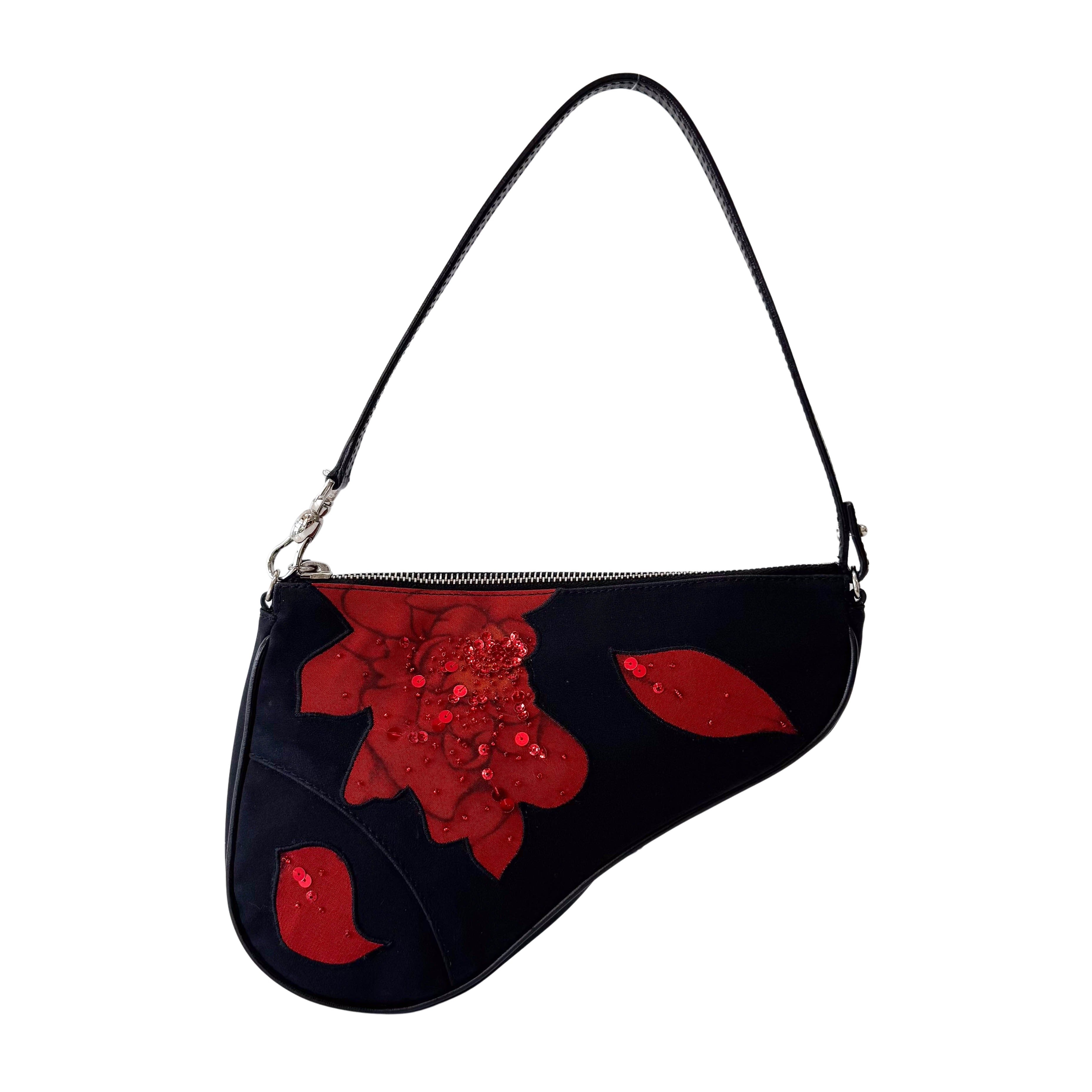 Saddle Mini Multi-colour Roses Nylon Shoulder Bag