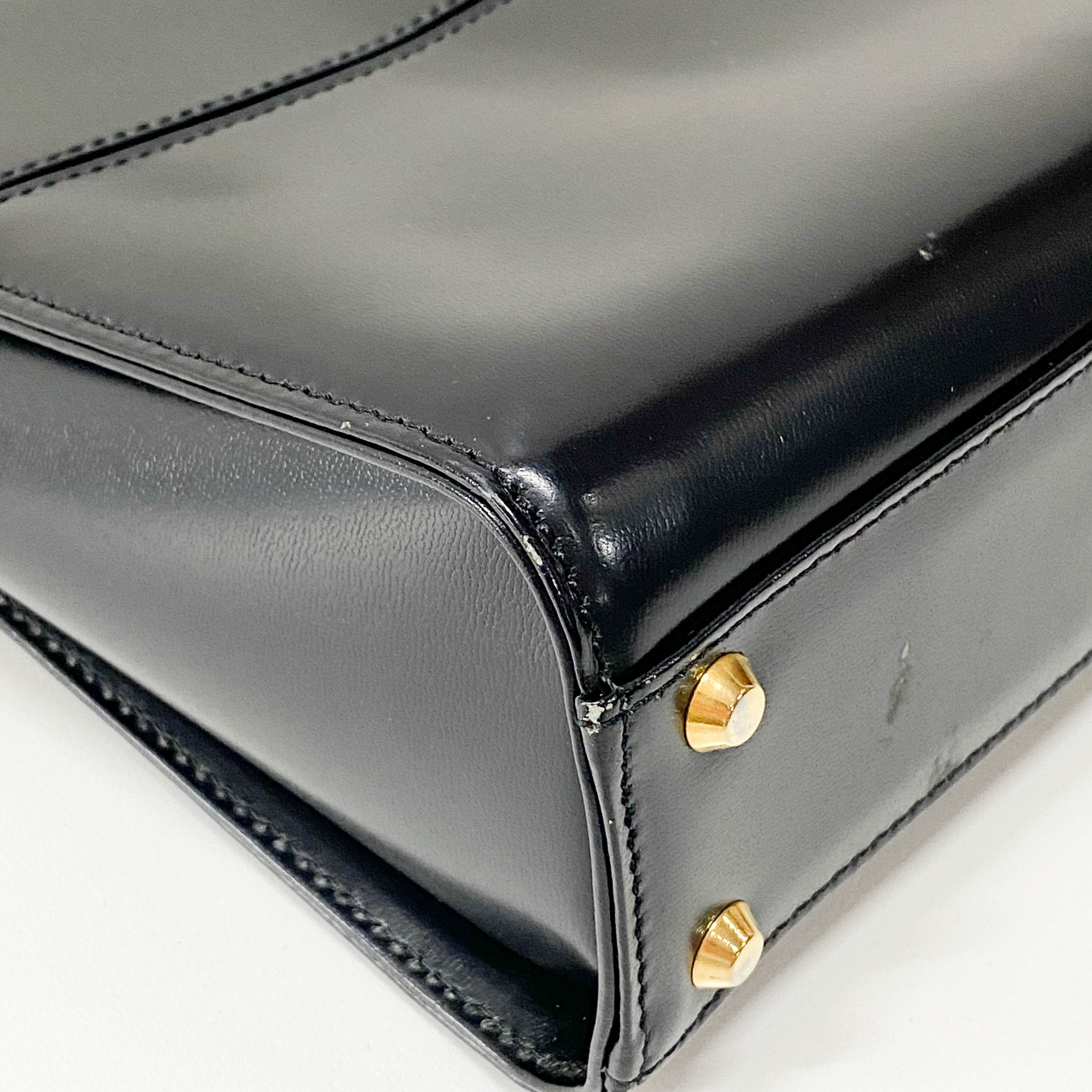 Black Leather Two Way Bag