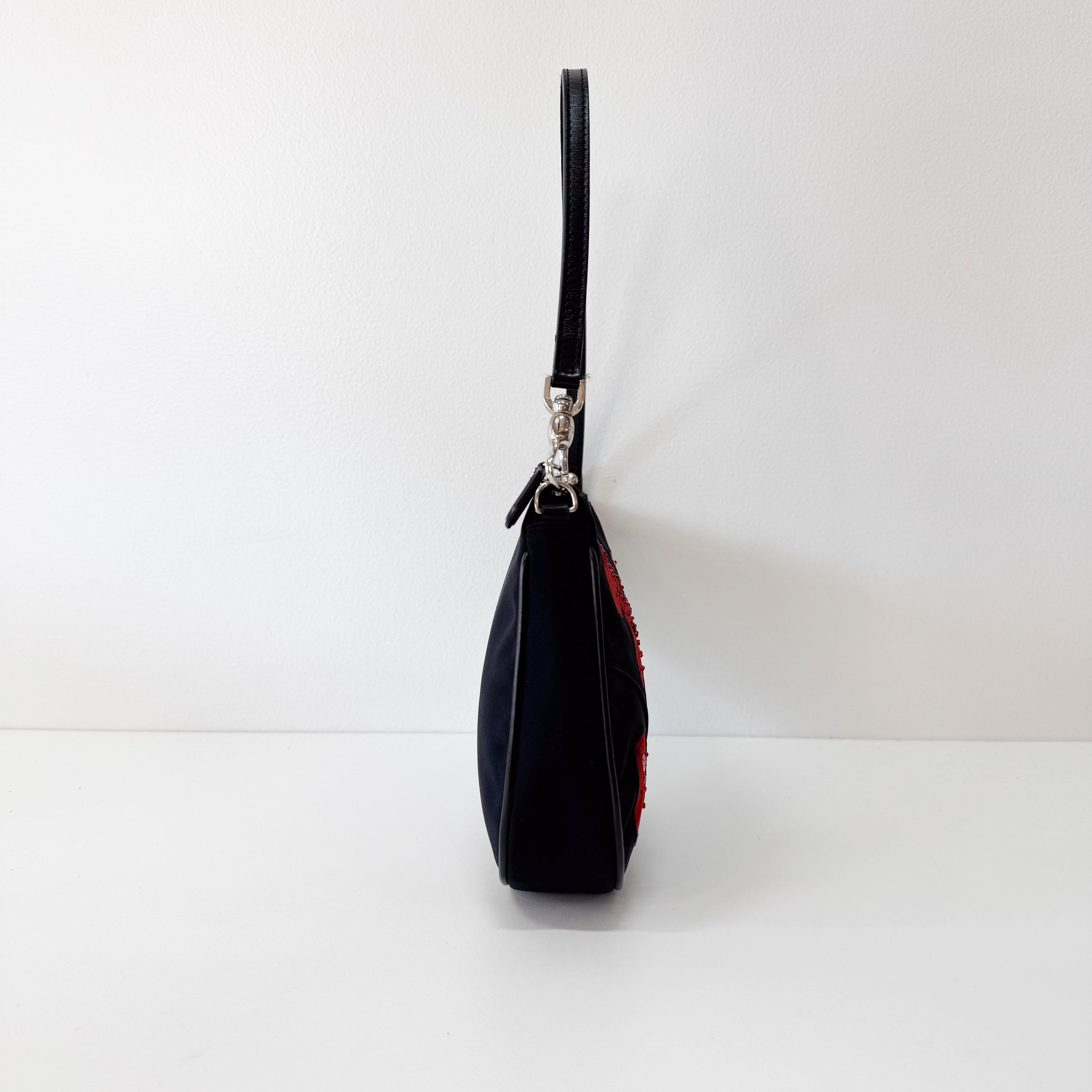 Saddle Mini Multi-colour Roses Nylon Shoulder Bag