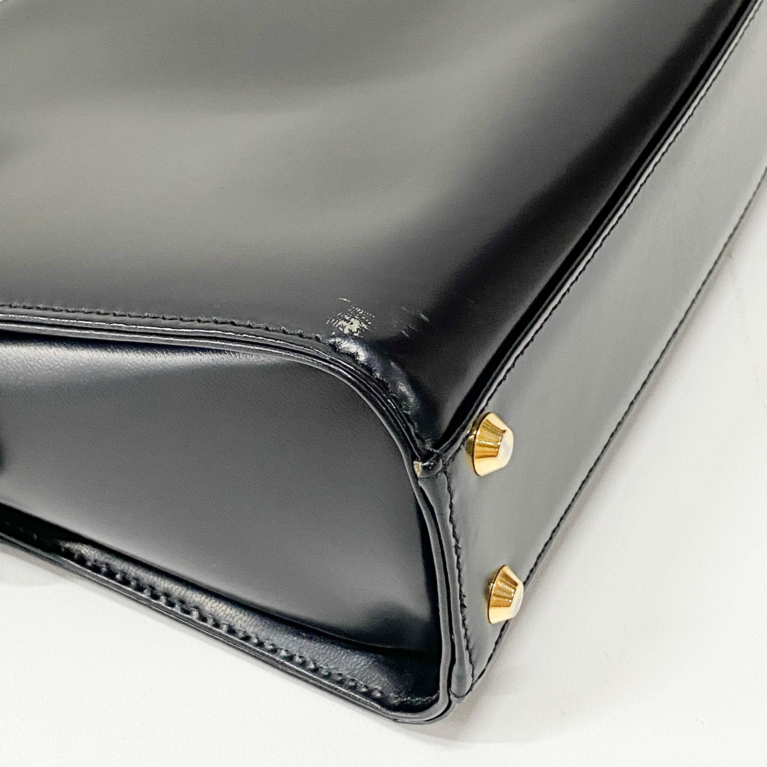 Black Leather Two Way Bag