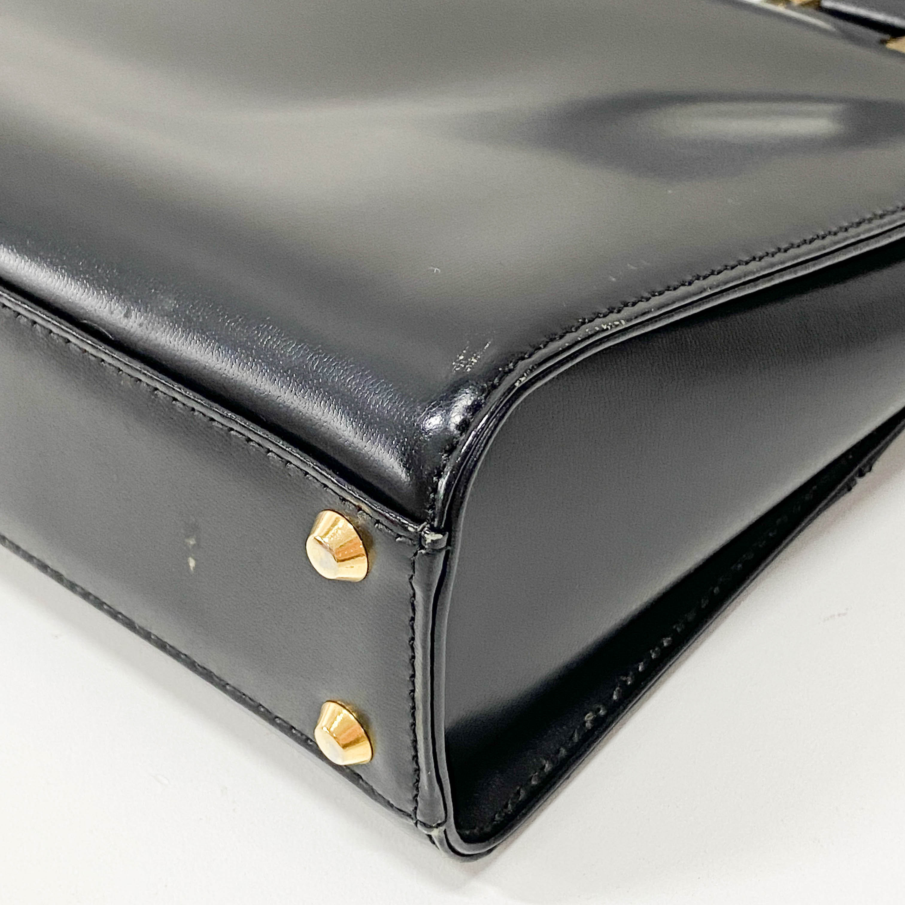 Black Leather Two Way Bag