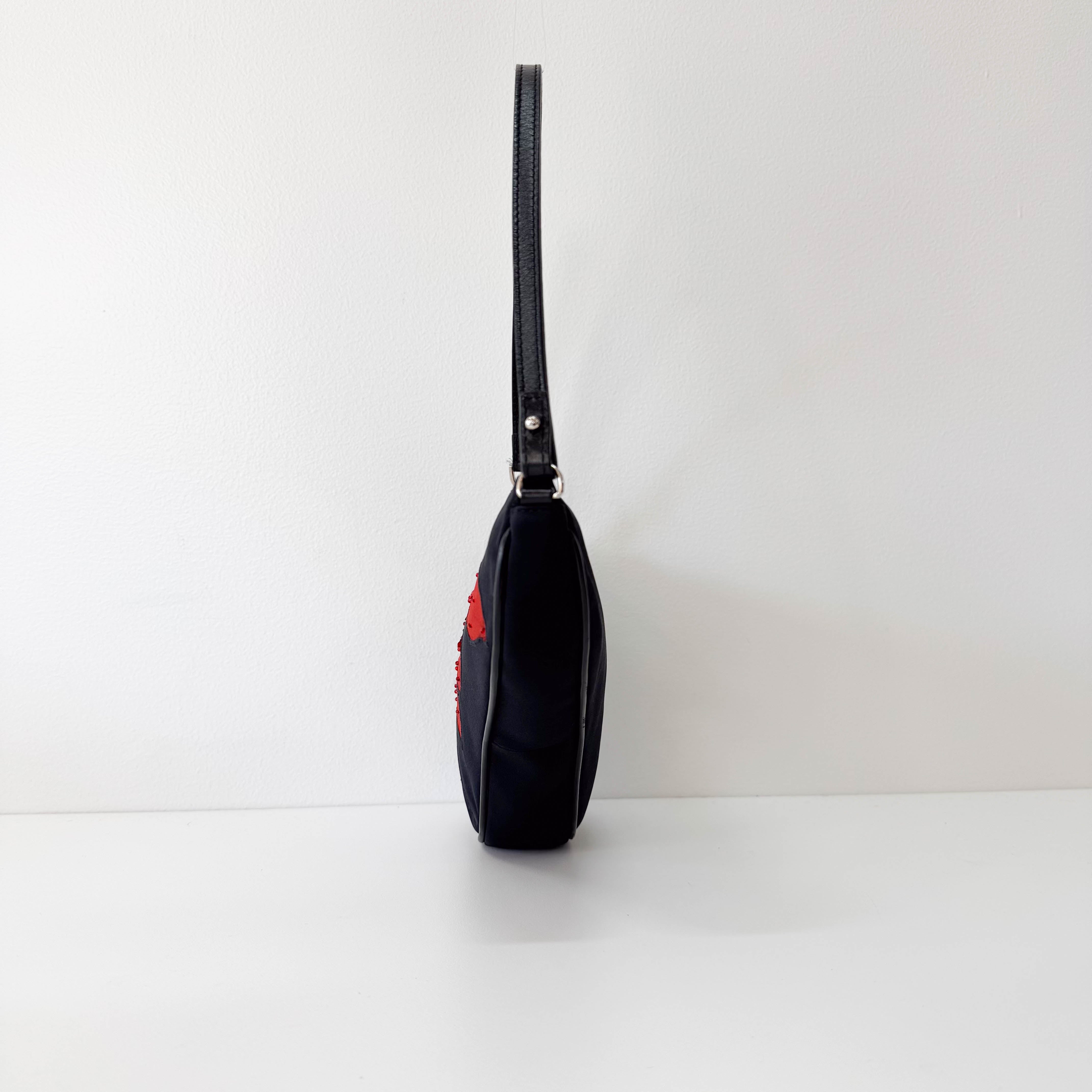 Saddle Mini Multi-colour Roses Nylon Shoulder Bag