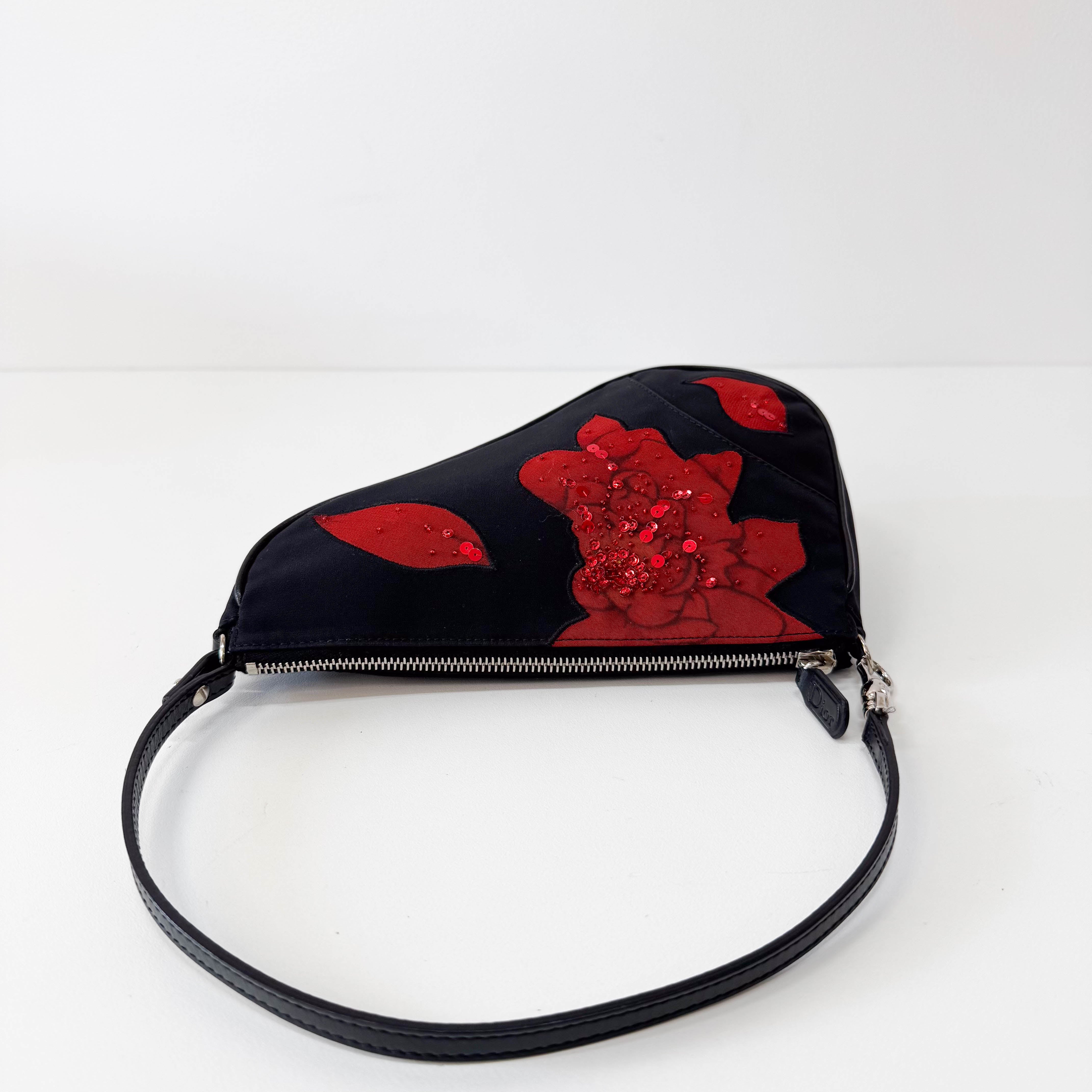 Saddle Mini Multi-colour Roses Nylon Shoulder Bag