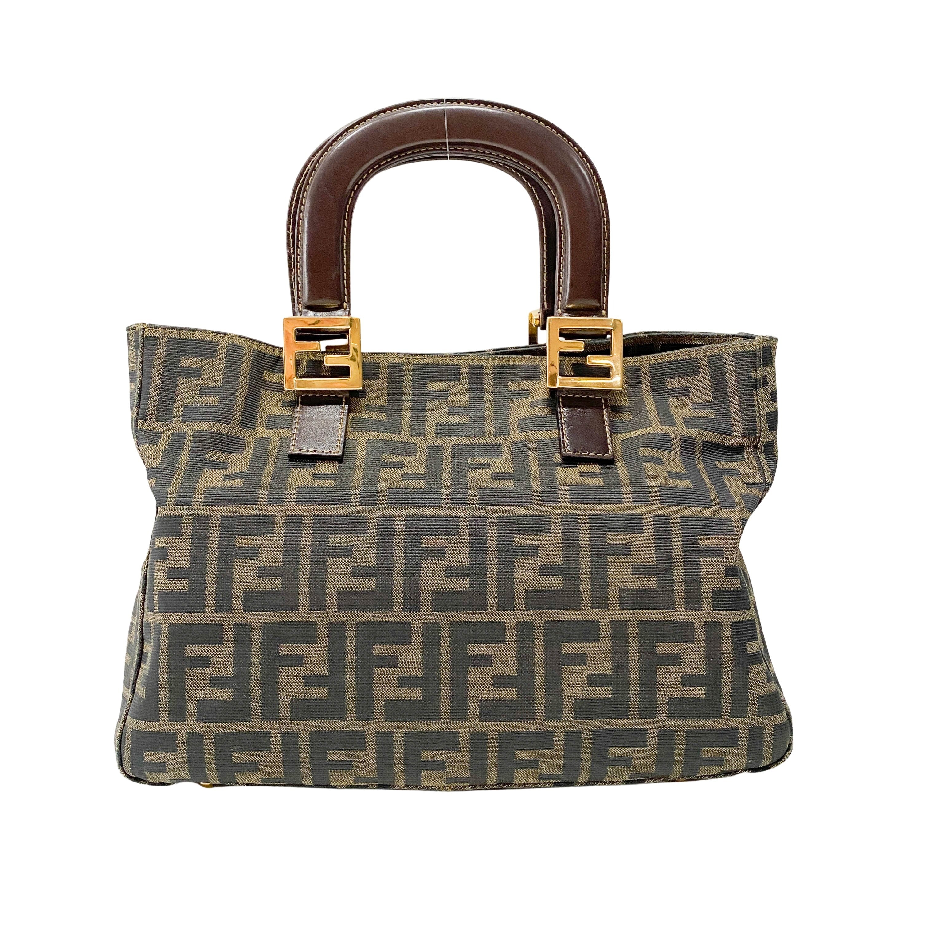 Zucca Brown Canvas Handbag