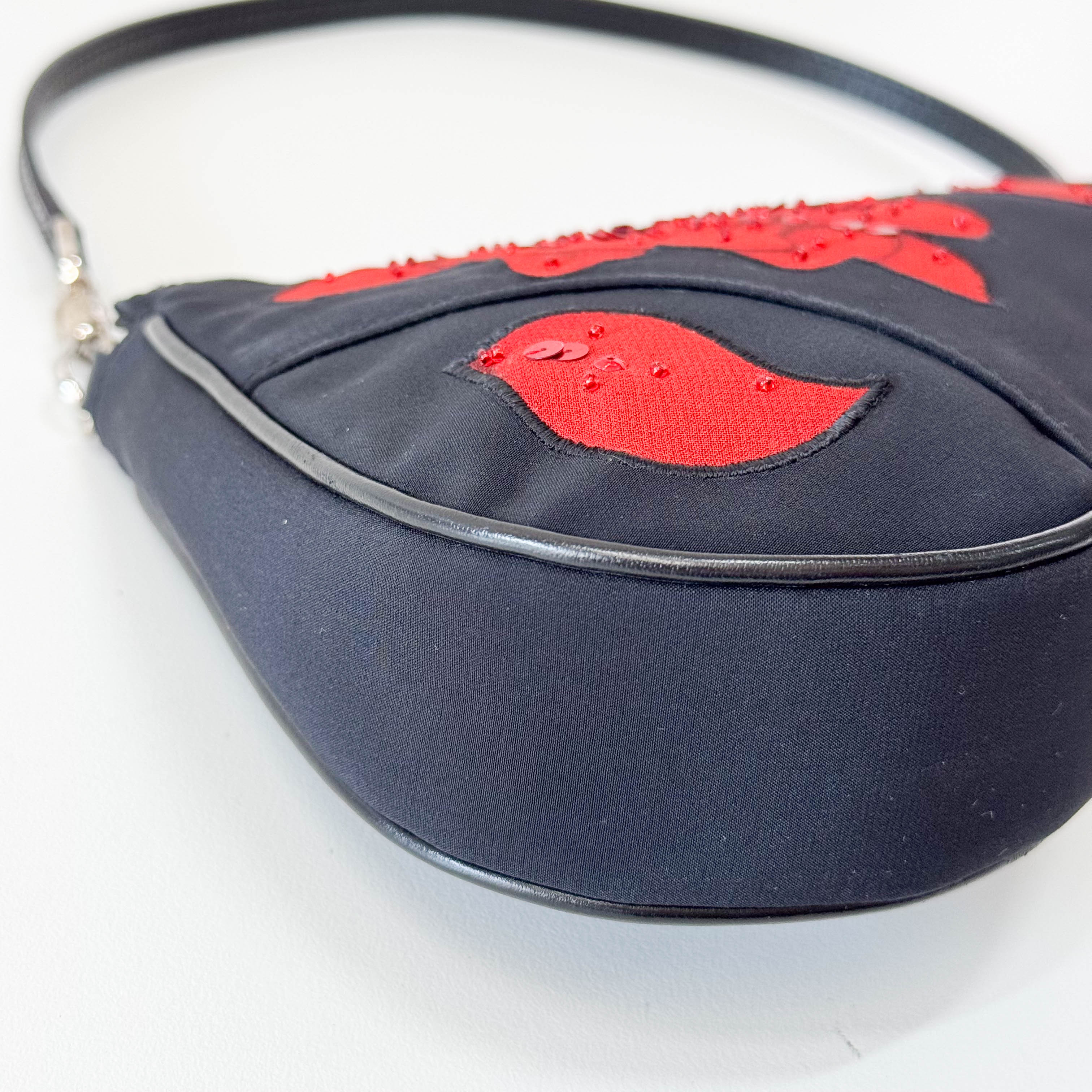 Saddle Mini Multi-colour Roses Nylon Shoulder Bag