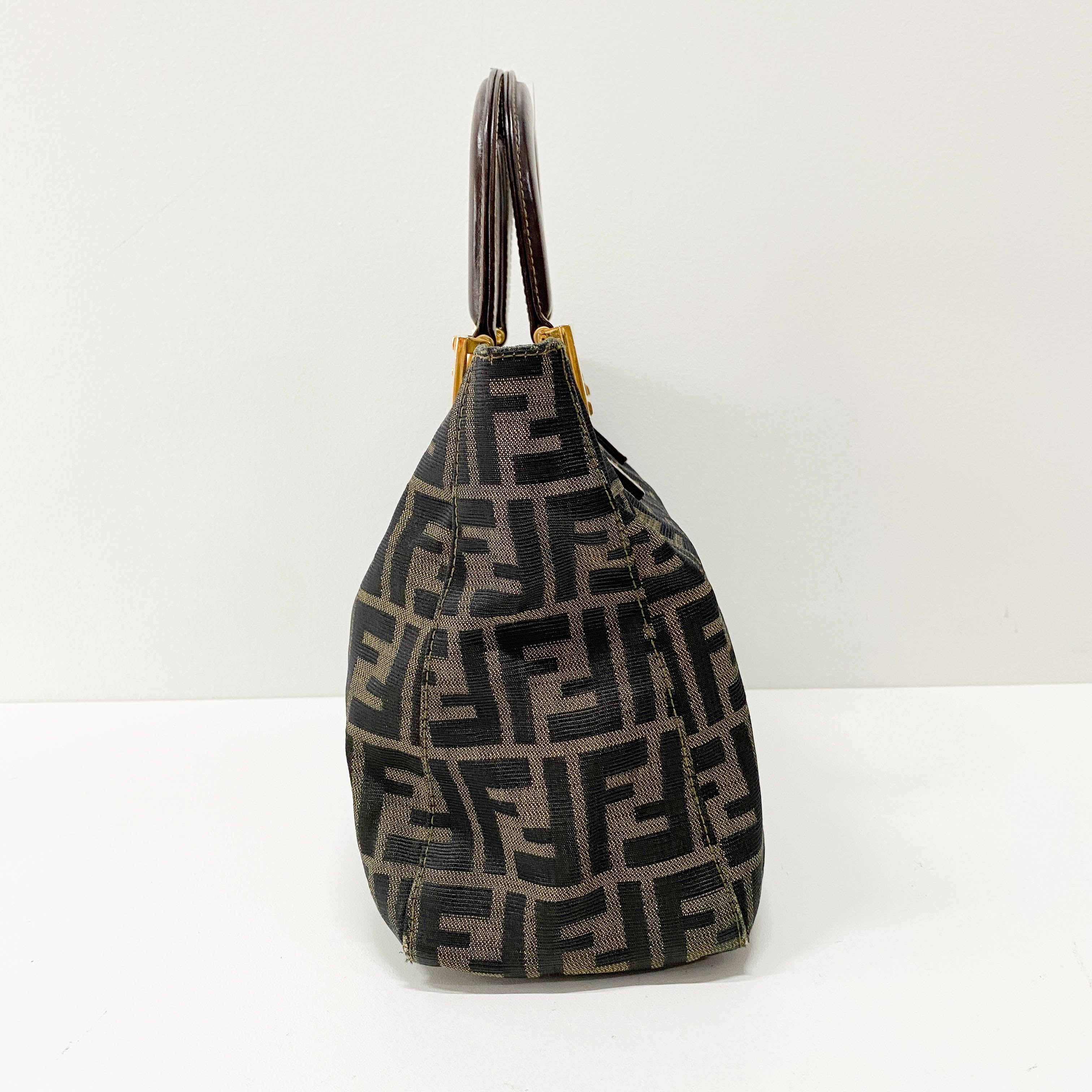 Zucca Brown Canvas Handbag