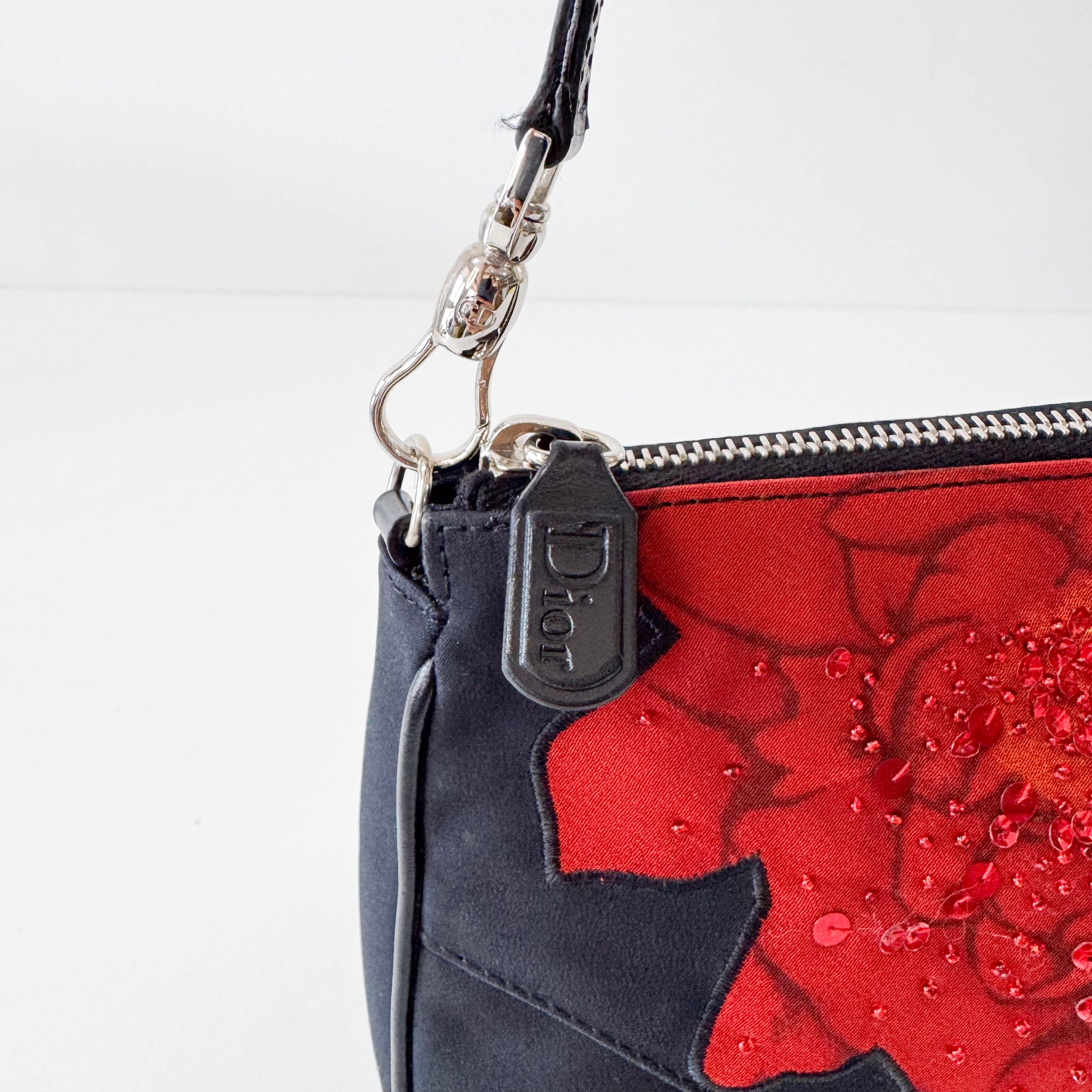 Saddle Mini Multi-colour Roses Nylon Shoulder Bag