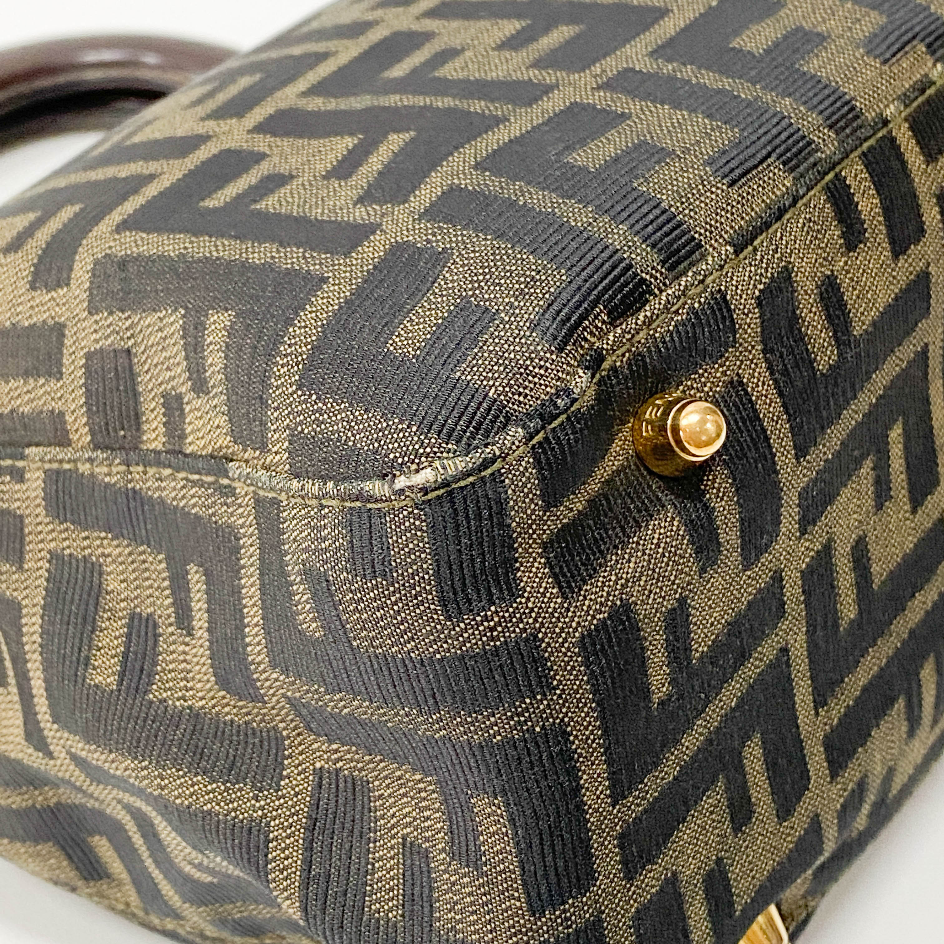 Zucca Brown Canvas Handbag