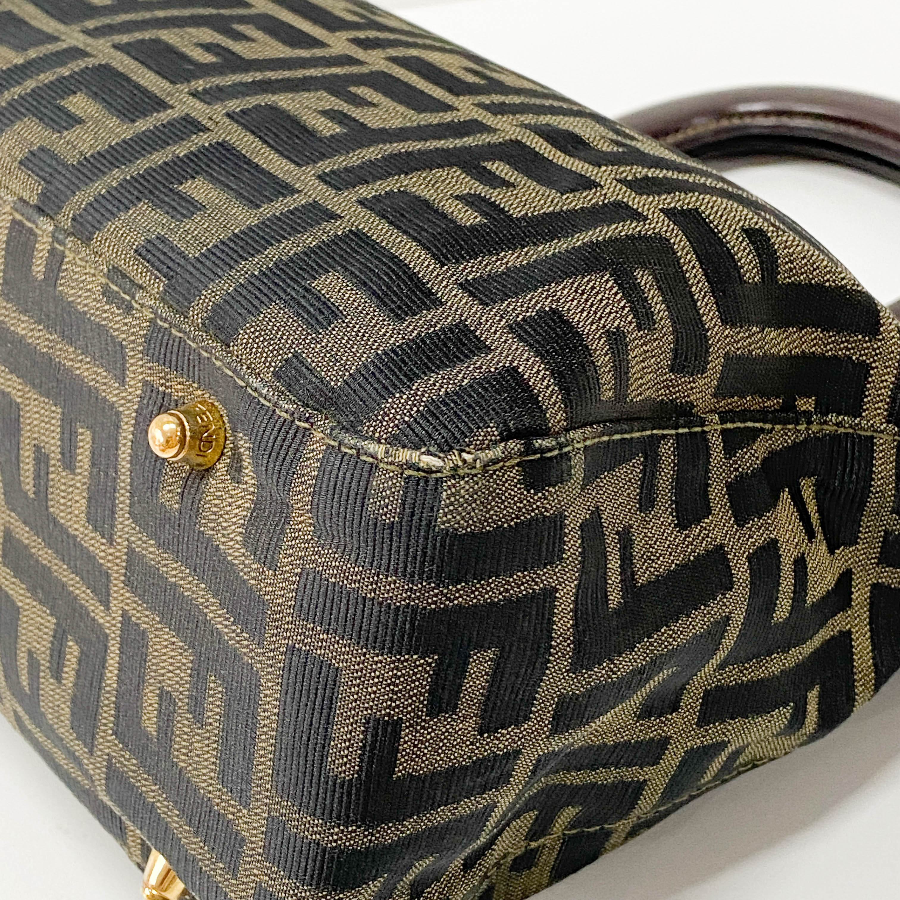 Zucca Brown Canvas Handbag