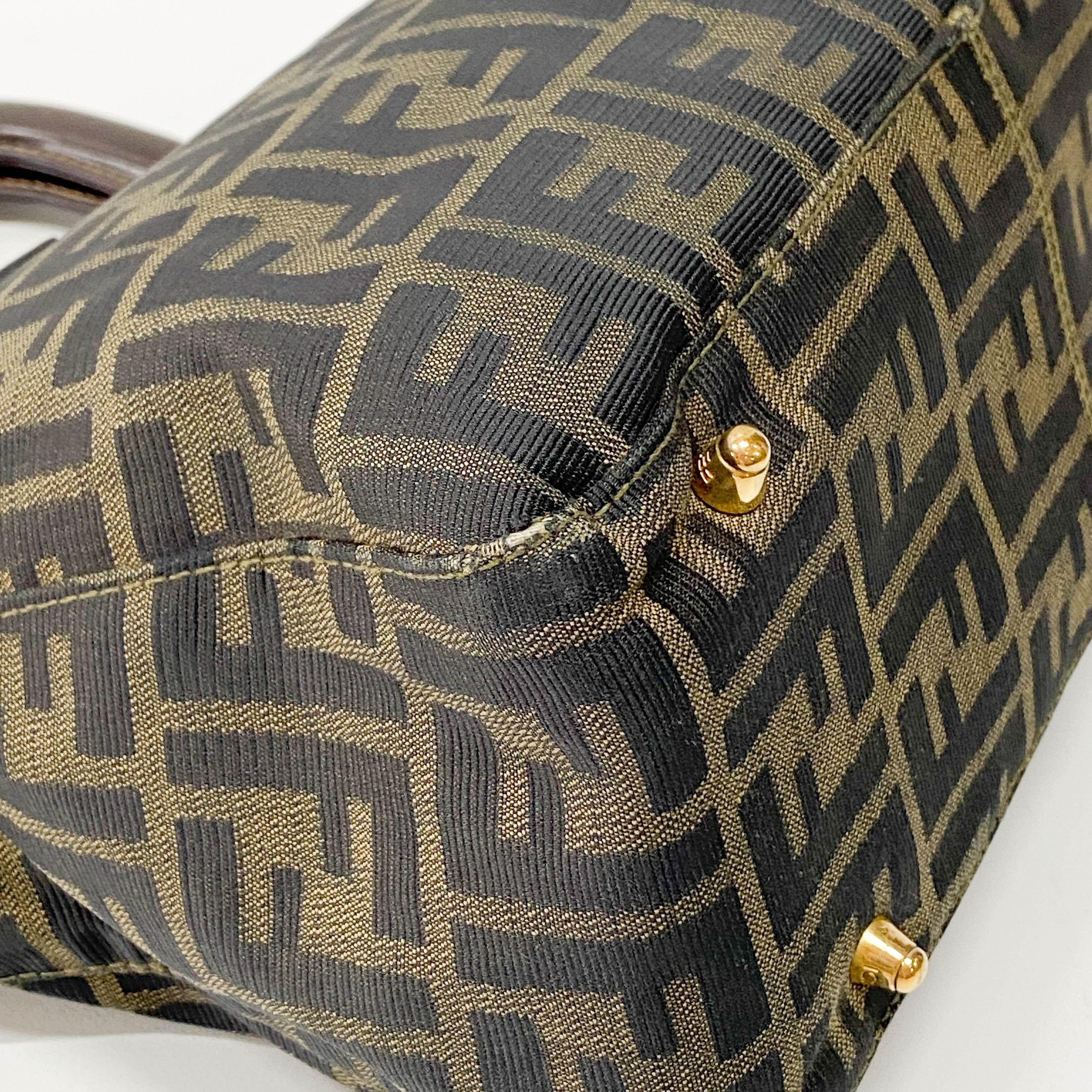 Zucca Brown Canvas Handbag