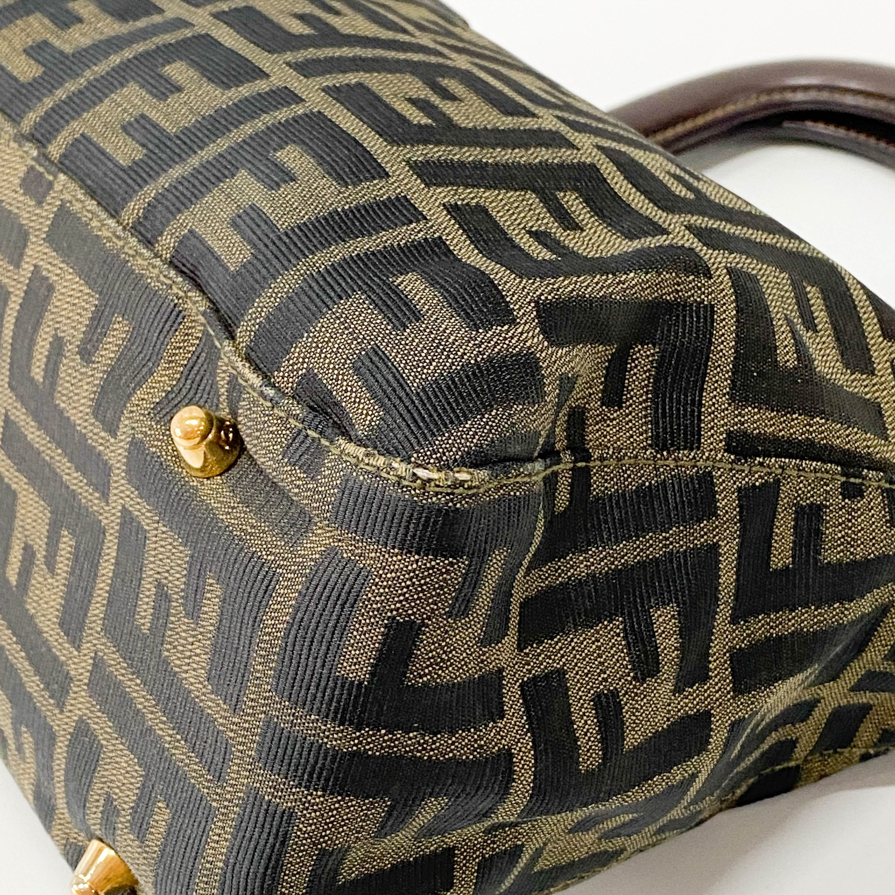 Zucca Brown Canvas Handbag