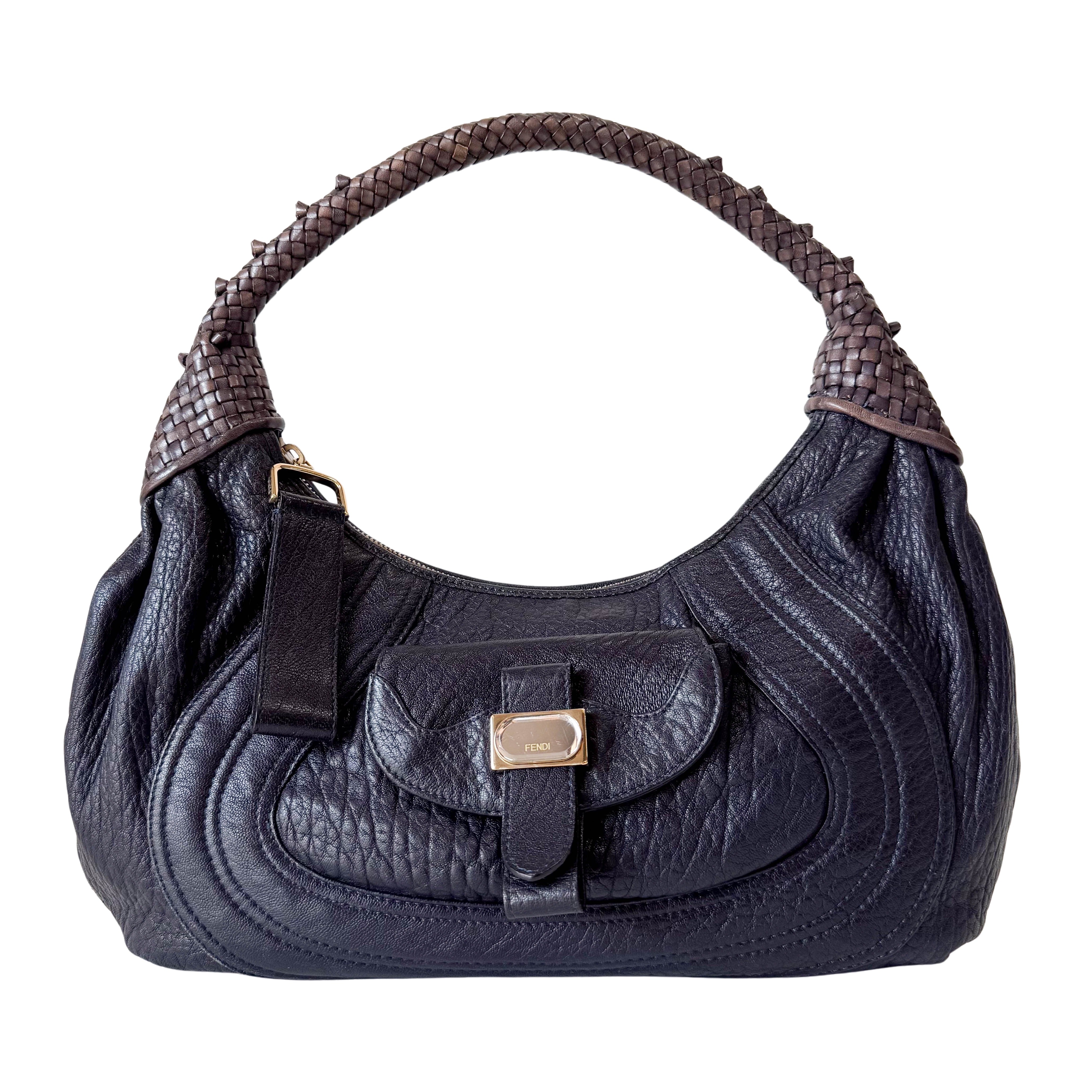 Spy Dark Navy Leather Shoulder Bag