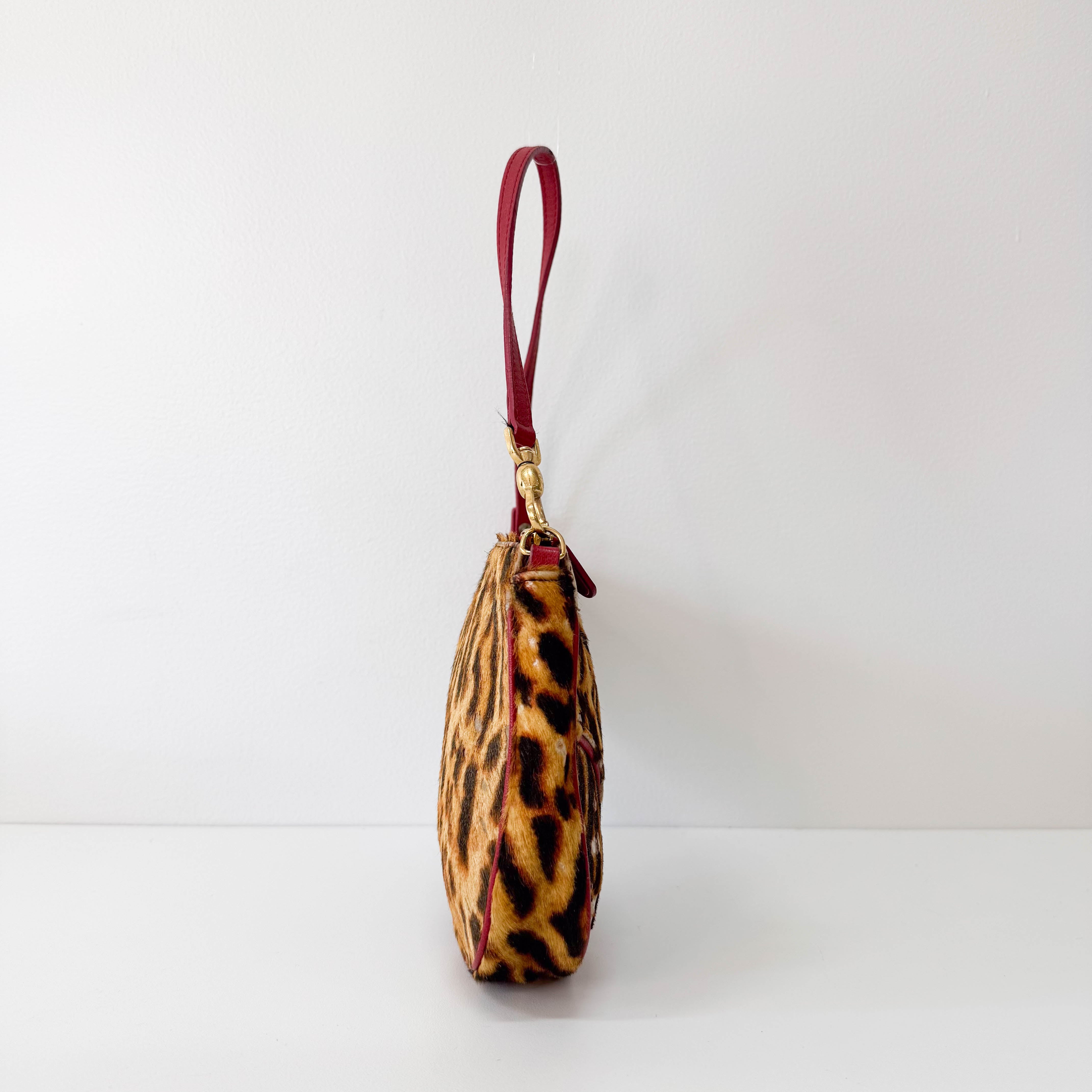 Saddle Mini Yellow Leopard Print Pony Hair Shoulder Bag