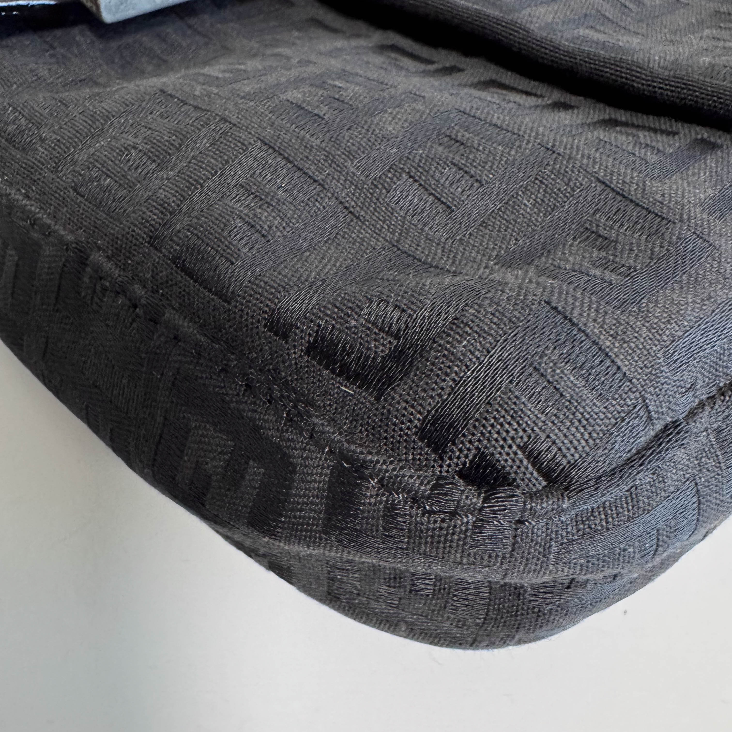 Baguette Black Zucchino Canvas Shoulder Bag