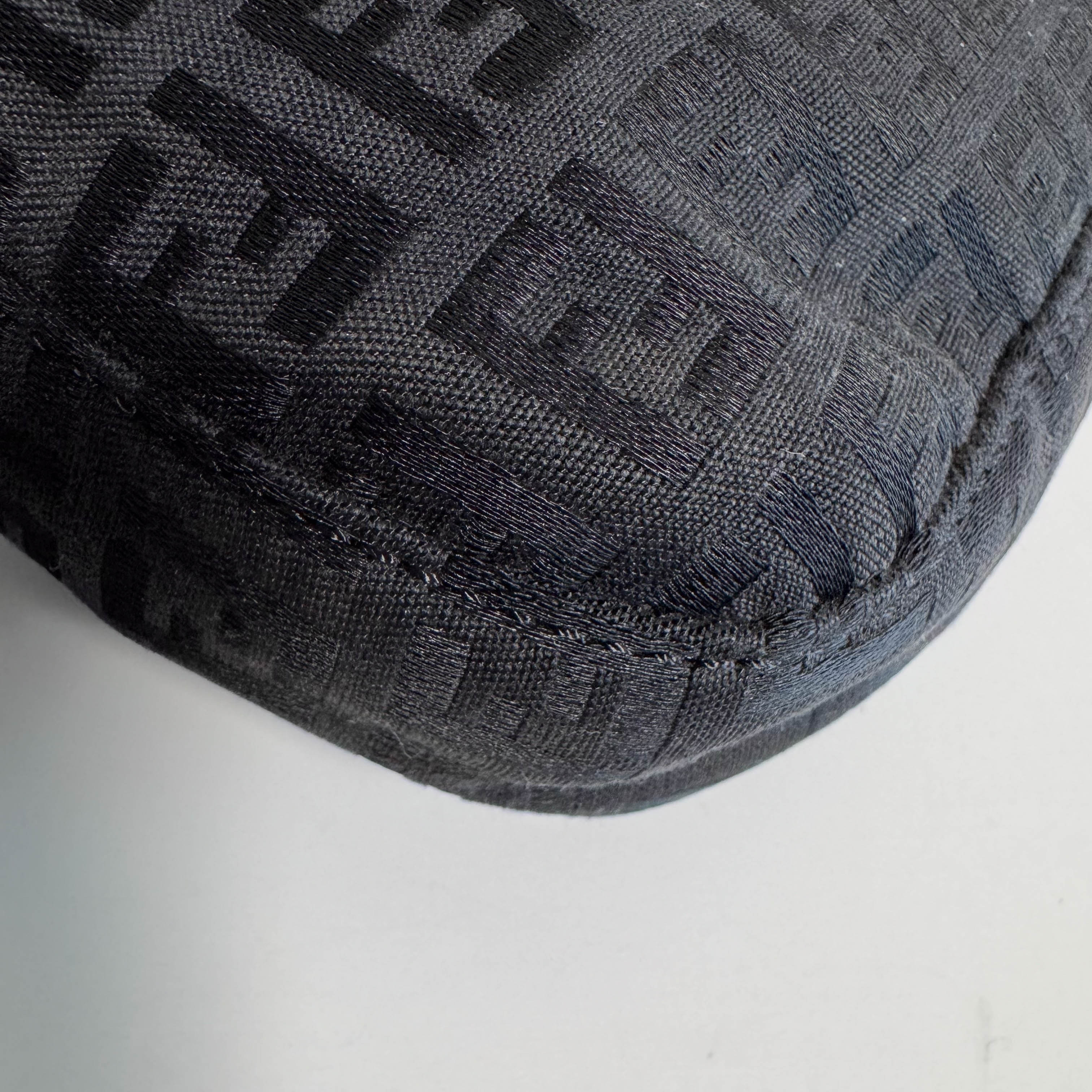 Baguette Black Zucchino Canvas Shoulder Bag