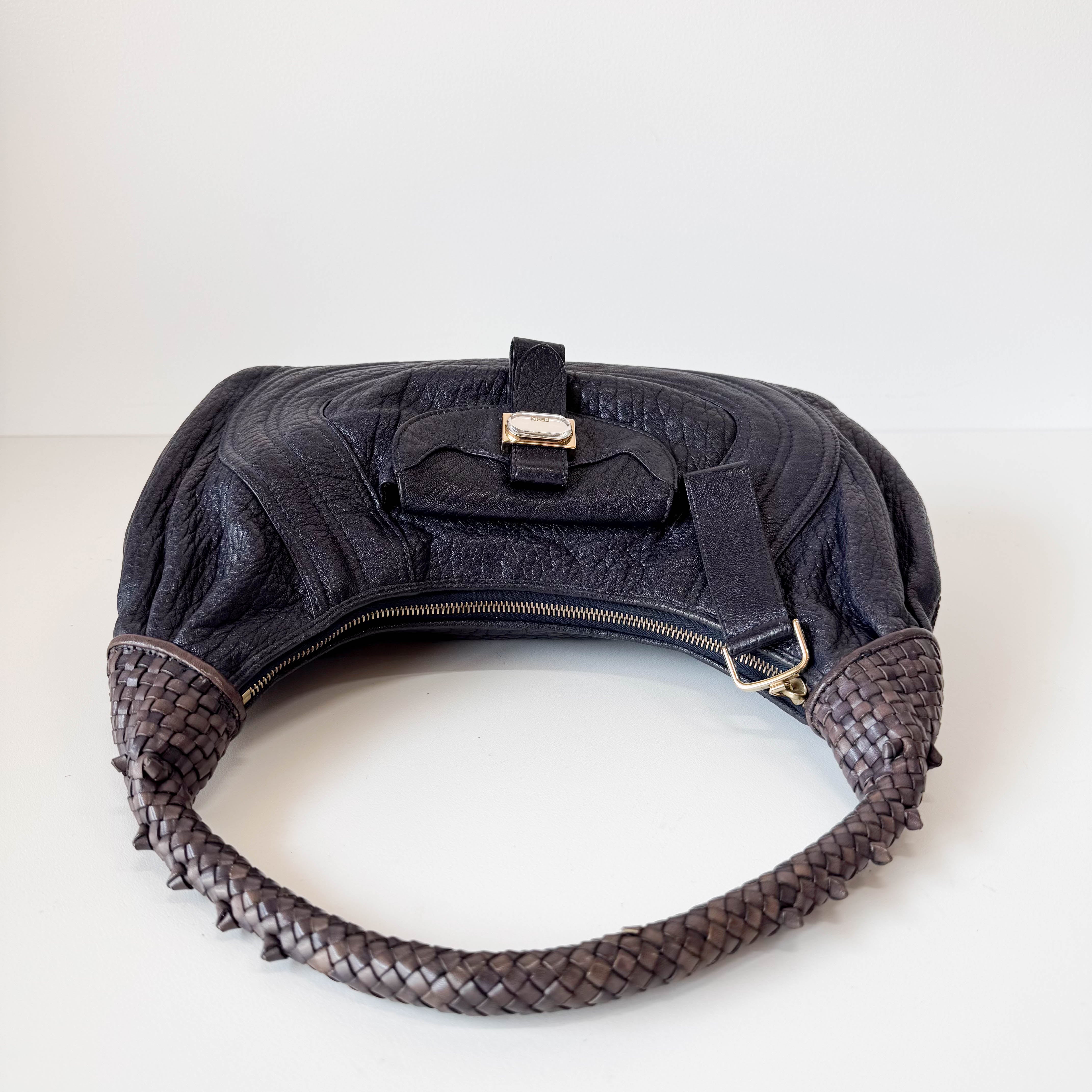 Spy Dark Navy Leather Shoulder Bag