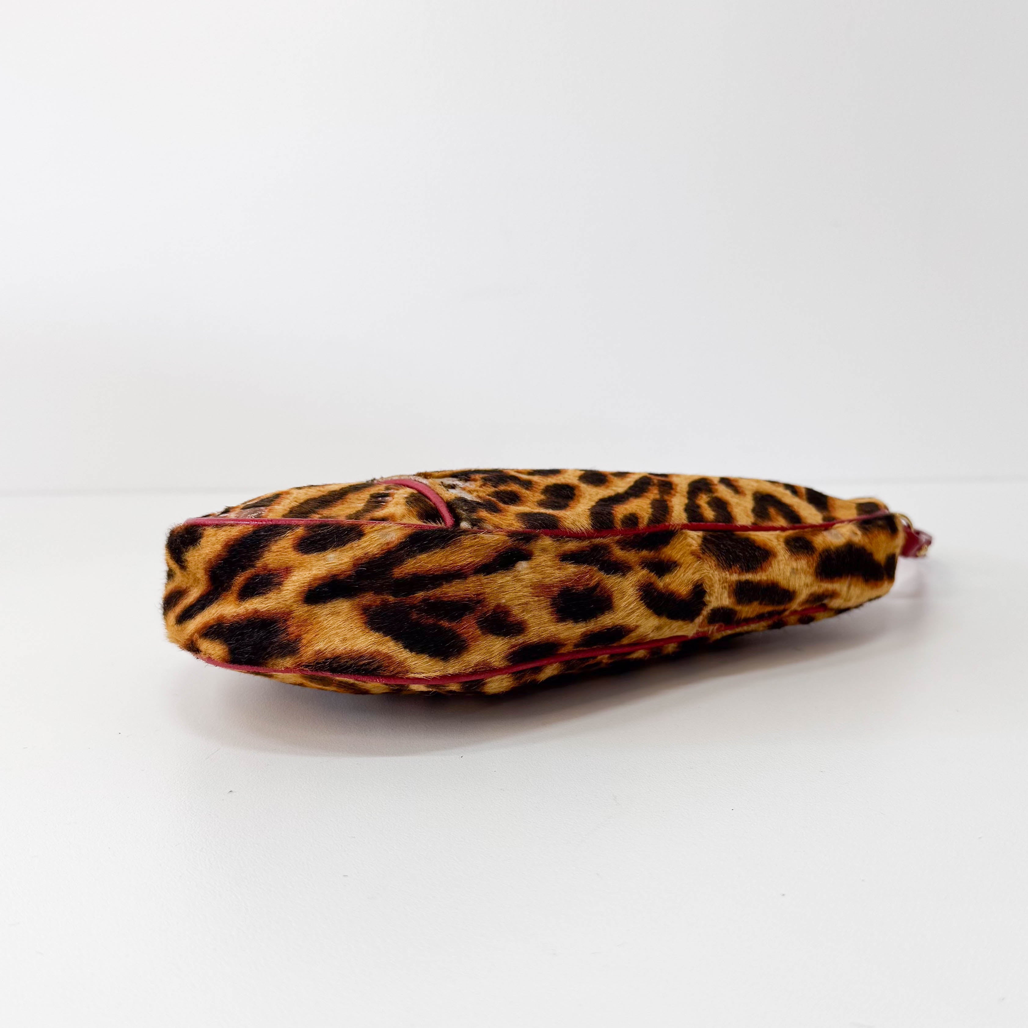 Saddle Mini Yellow Leopard Print Pony Hair Shoulder Bag