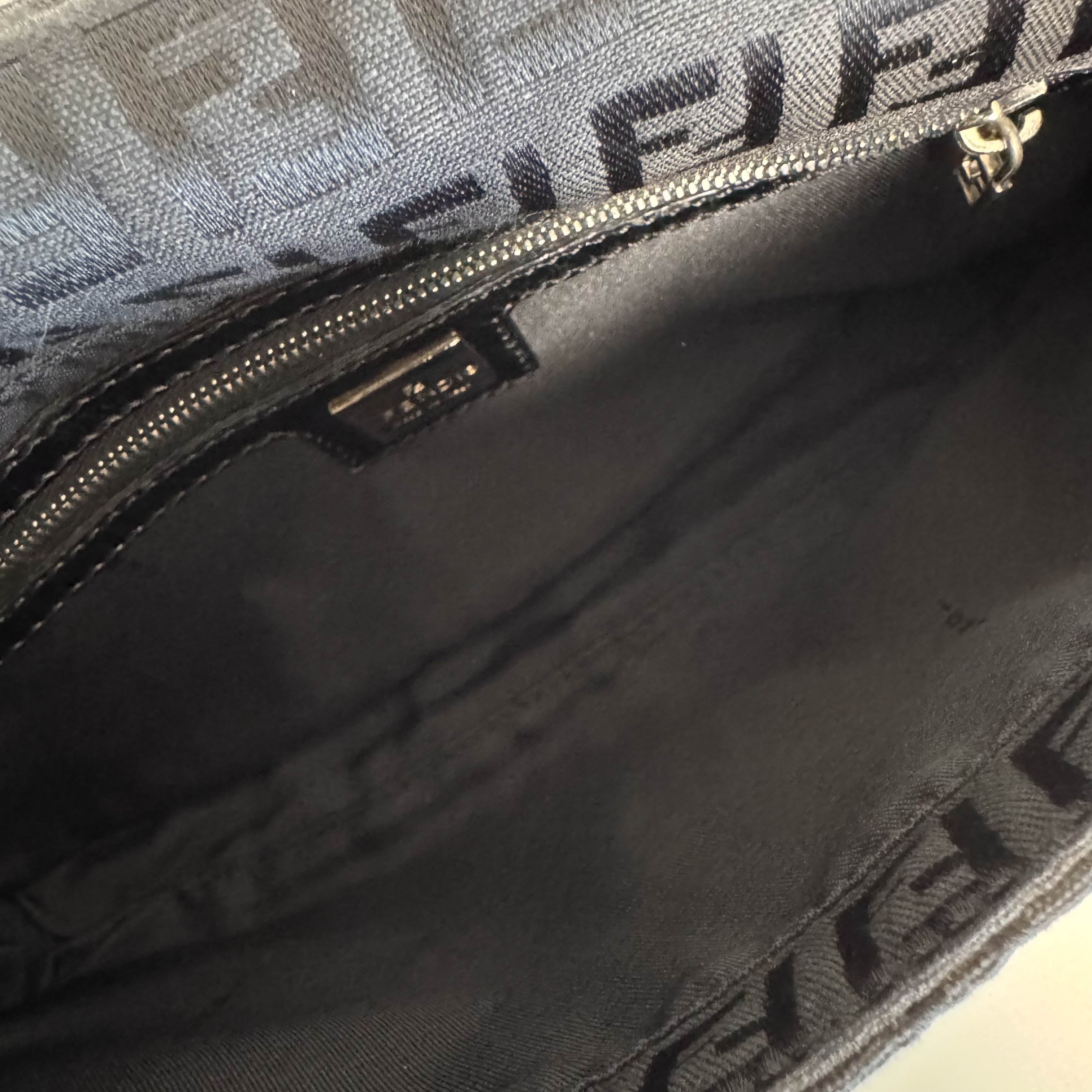 Baguette Black Zucchino Canvas Shoulder Bag