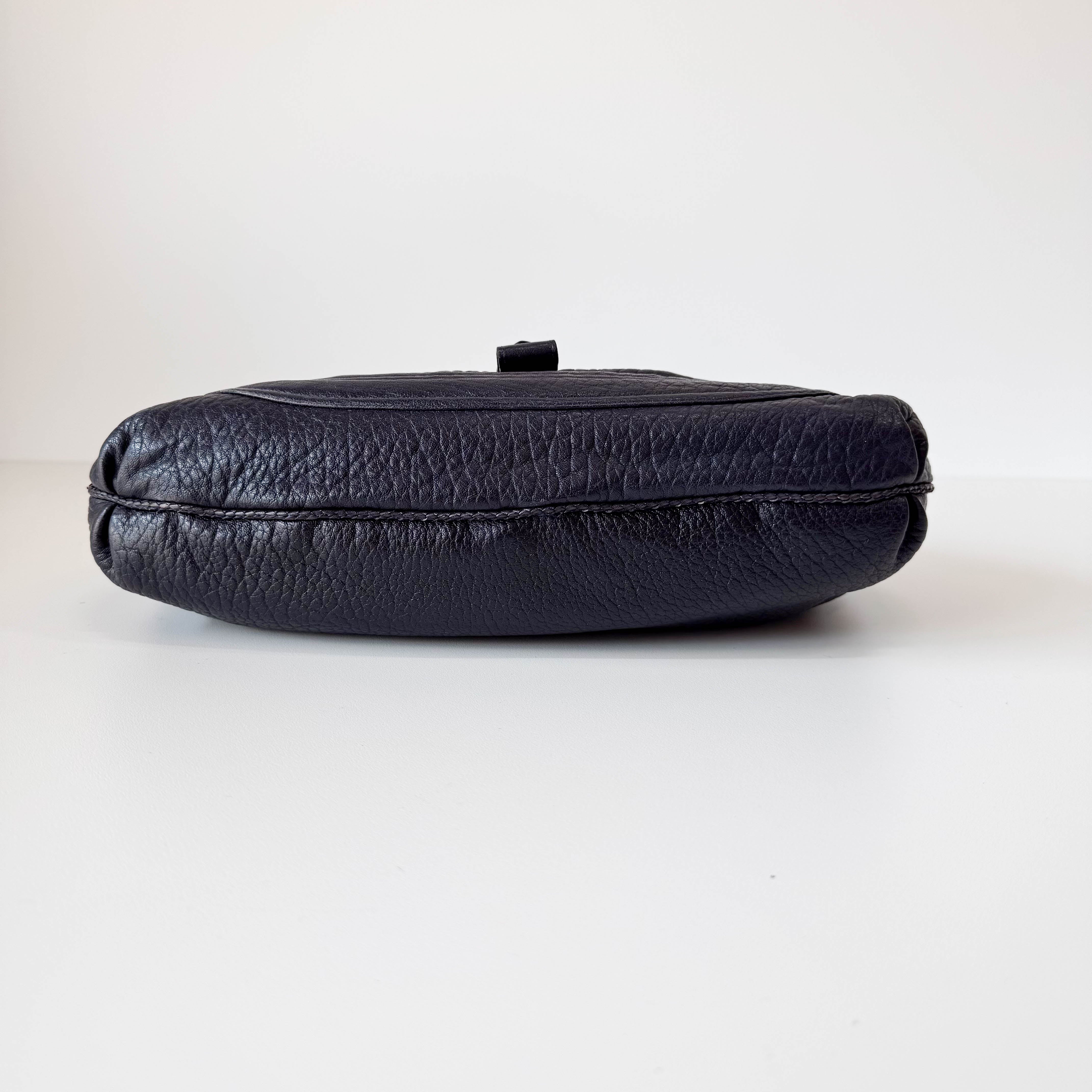 Spy Dark Navy Leather Shoulder Bag